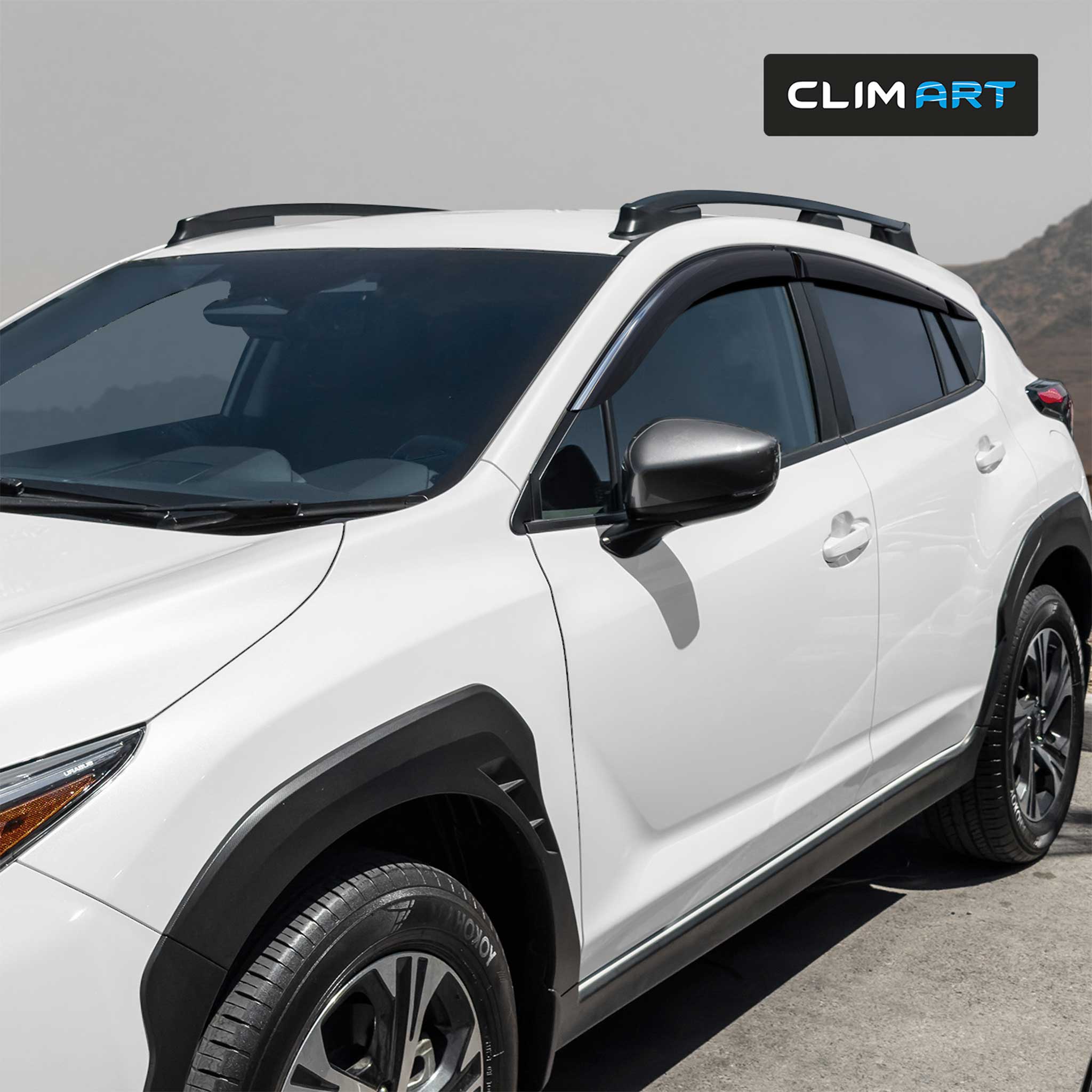 Clim Art Wind Deflectors for Subaru XV Crosstrek 2024-2026 Tape-On Dark Smoke 6x