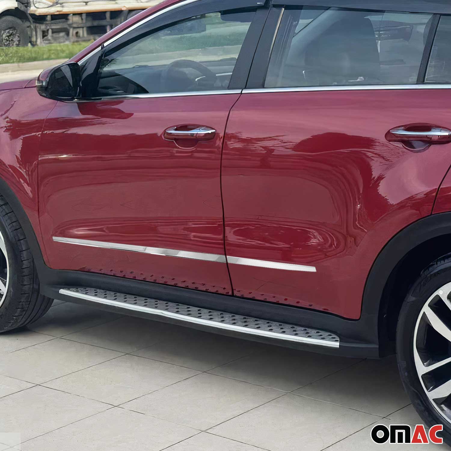 2017-2022 Kia Sportage Side Door Molding Trim Skirt Garnish Stainless Steel Silver 4Pcs