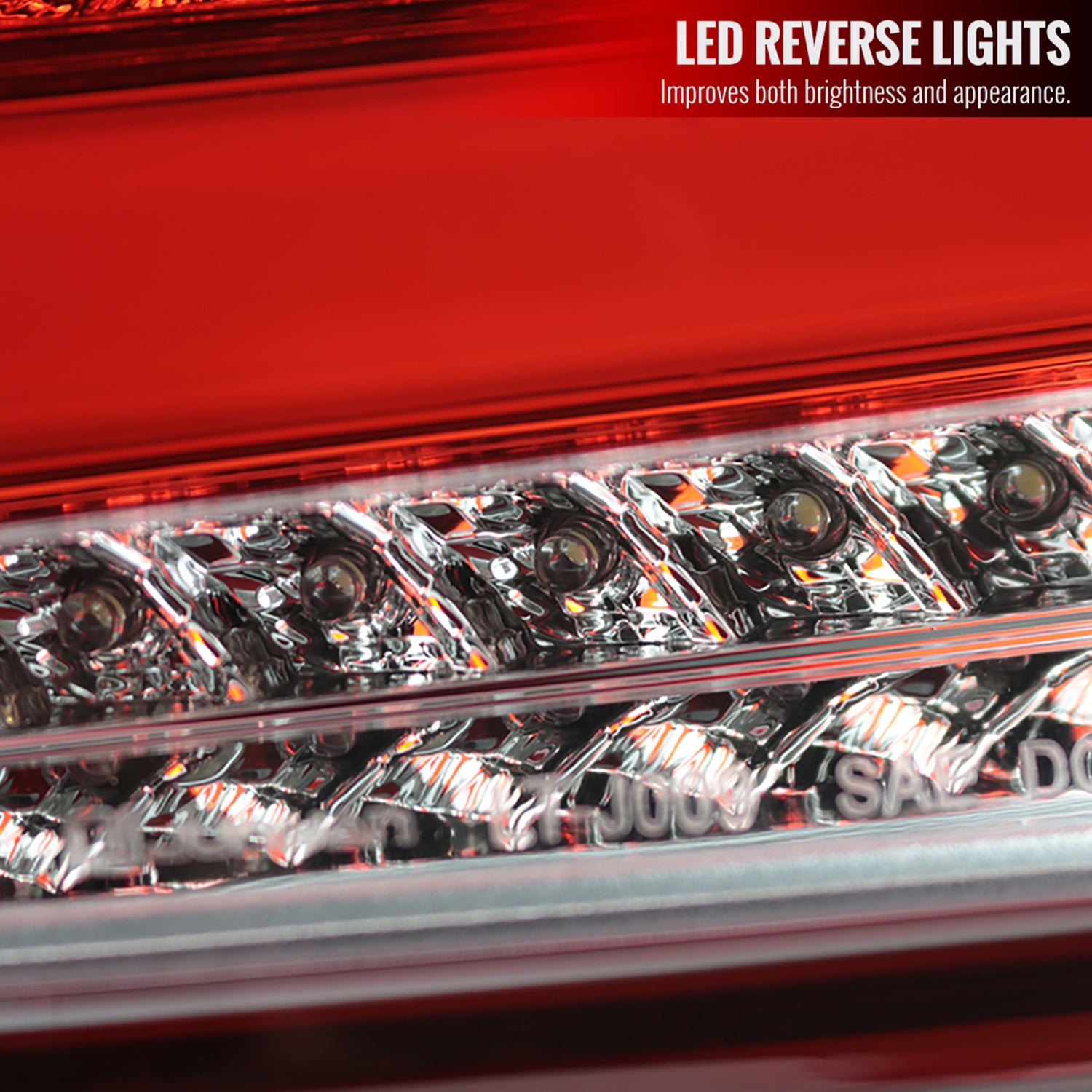 2015-2019 Ford Focus Hatchback LED Tail Lights Chrome Housing/Red Lens