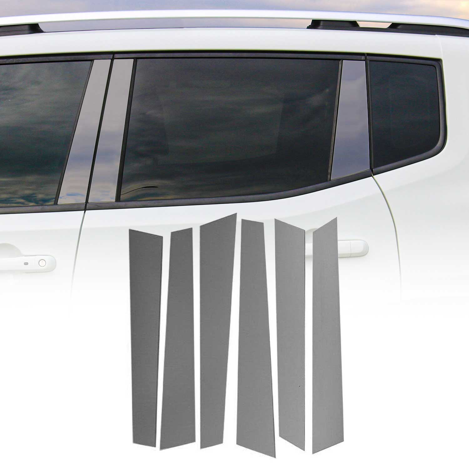 2014-2017 Land Rover Range Rover Sport Window B Pillar Posts Door Trim Stainless Steel