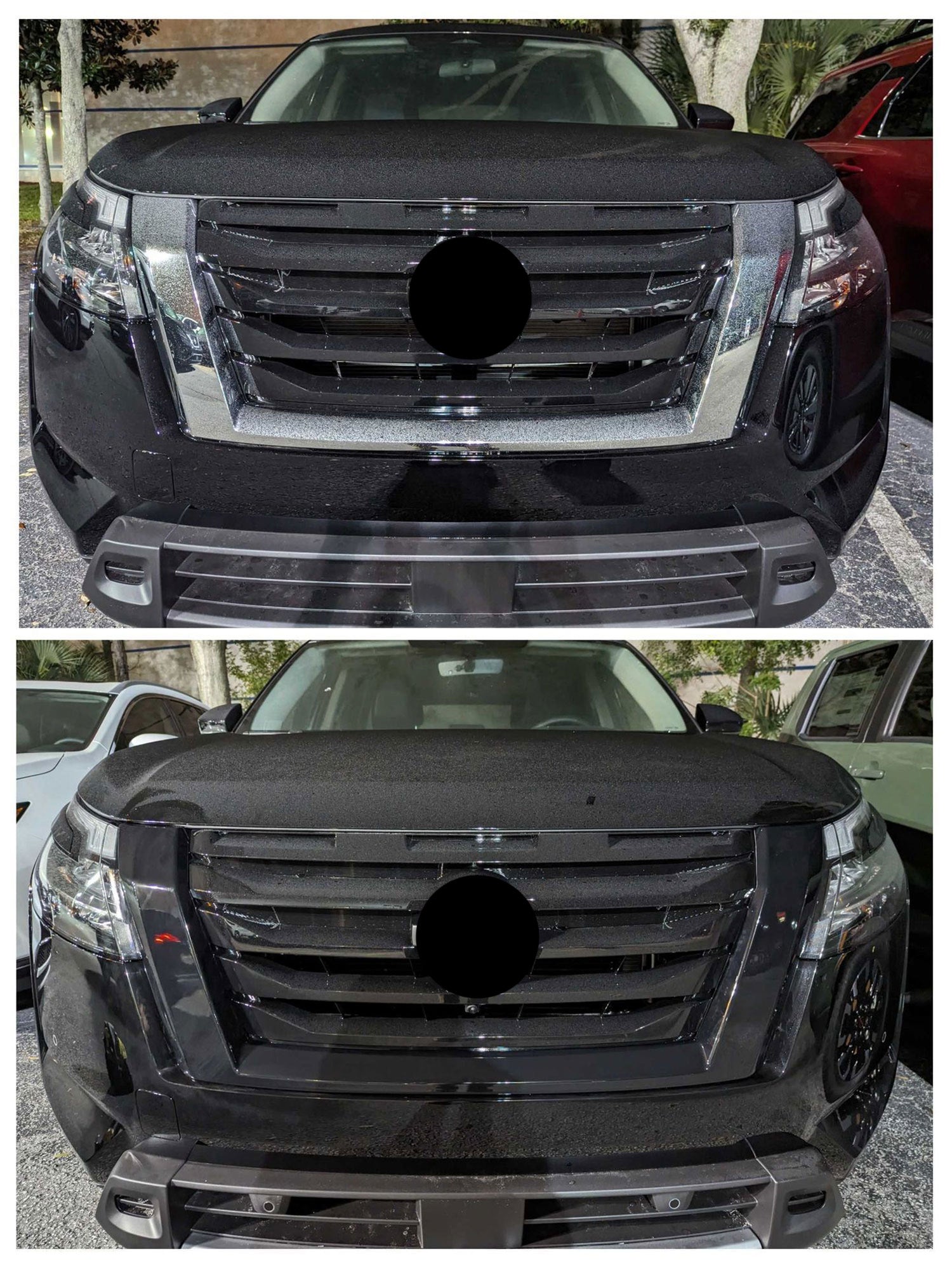 2022-2024 Nissan Pathfinder Grille Overlay Gloss Black 1Pcs ABS Plastic