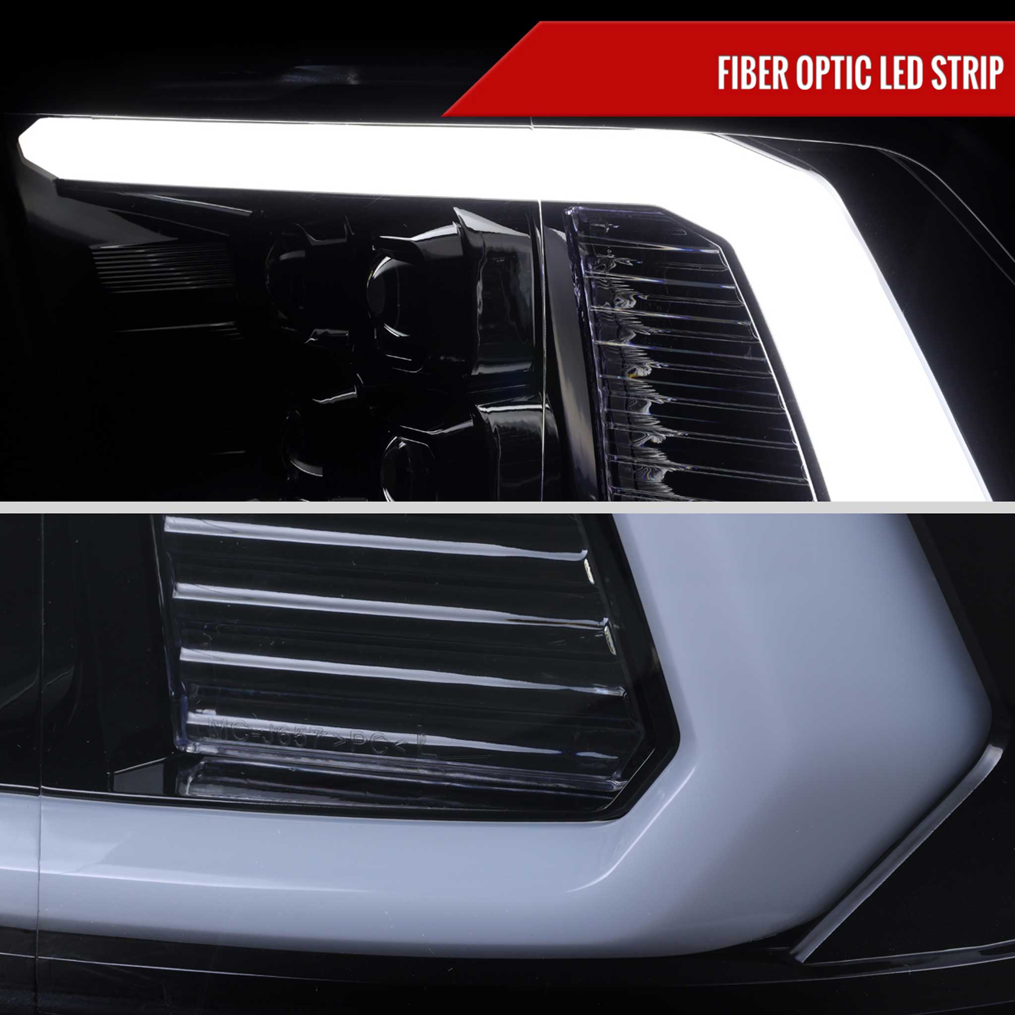For Dodge RAM 1500 2009-18 / RAM Classic 2019 / 2500 3500 2010-18 LED Bar Turn Signal Projector Headlights Glossy Black Housing Smoked Lens