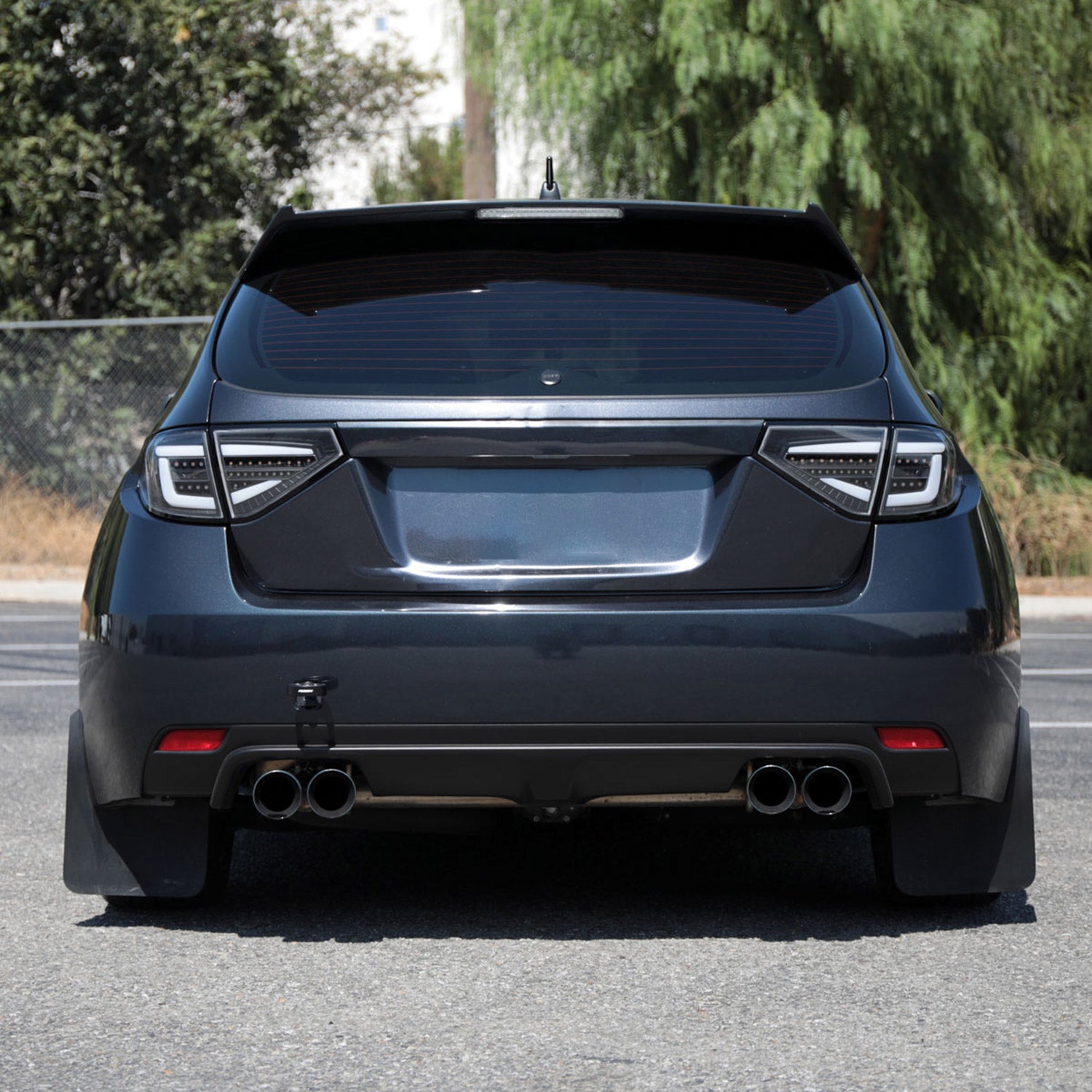 2008-2014 Subaru Impreza WRX Hatchback LED White Tube Tail Lights Matt Black