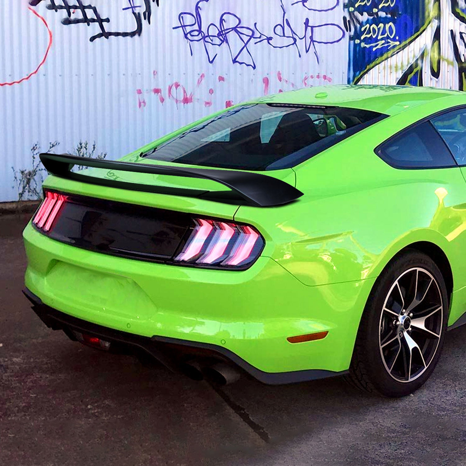 2015-2022 Ford Mustang Matte Black ABS GT350R Style 4PC Rear Spoiler Wing