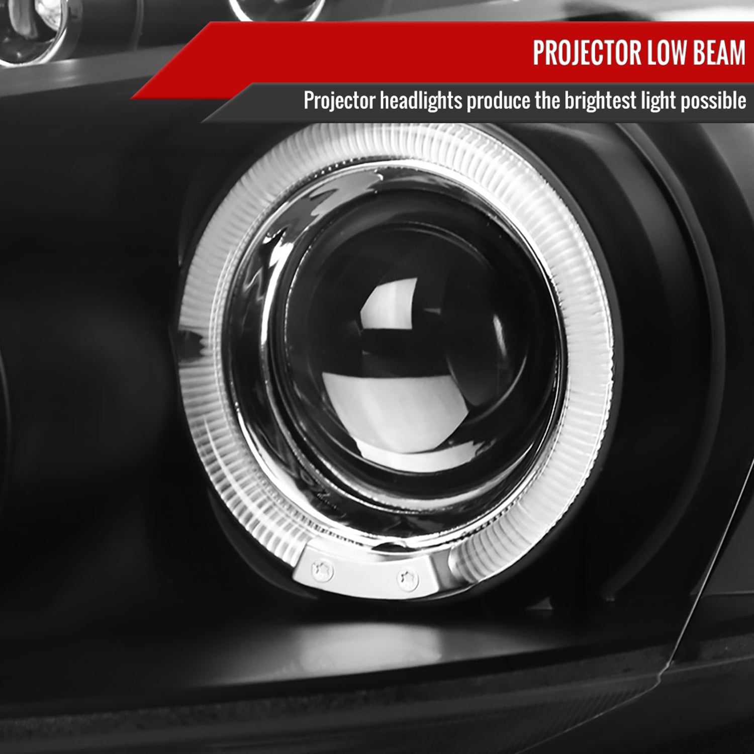 2003-2007 Honda Accord Dual Halo Projector Headlights Matte Black/Clear Lens