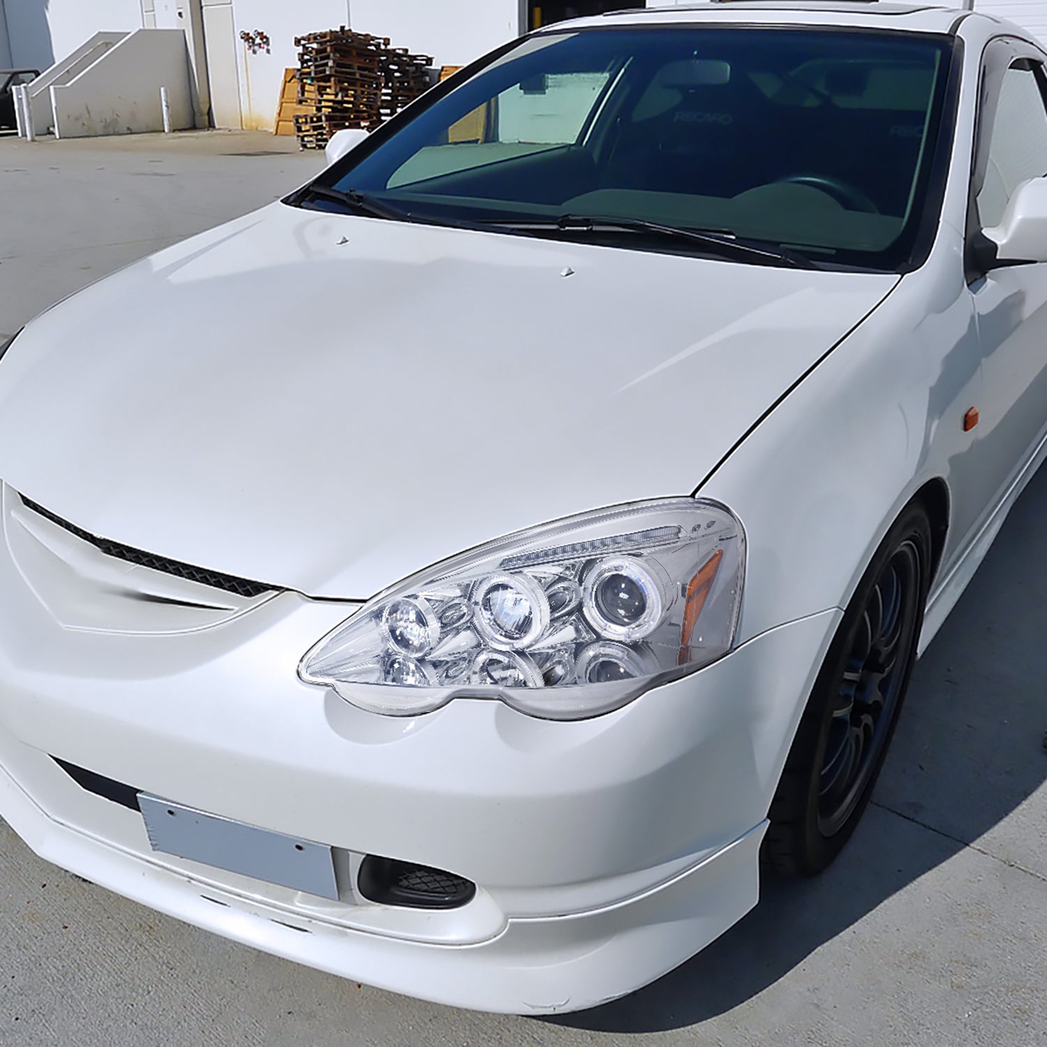 2002-2004 Acura RSX Dual Halo Projector Headlights Chrome Housing/Clear Lens