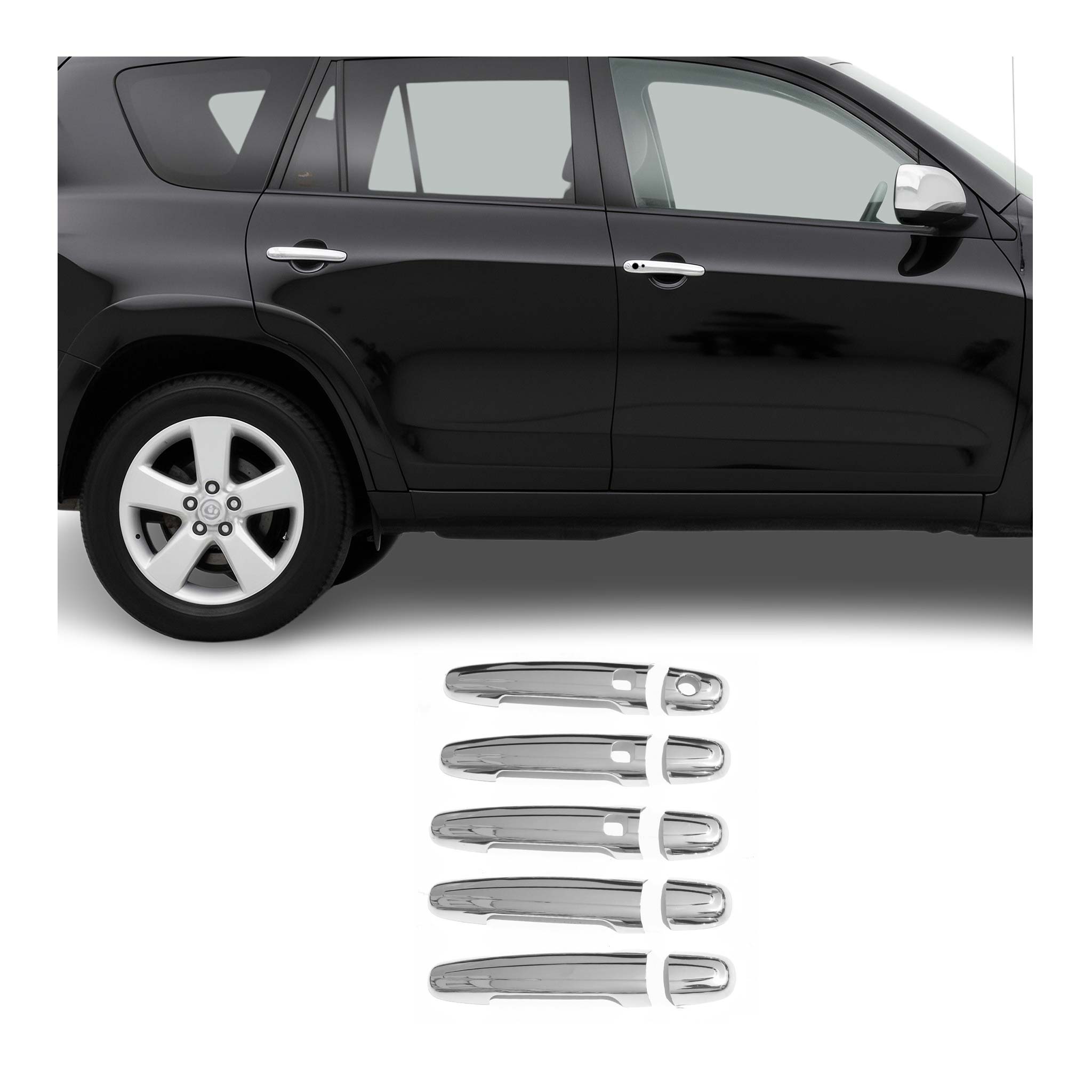 2006-2012 Toyota RAV4 Car Door Handle Cover Protector Stainless Steel Chrome Keyless