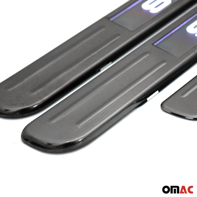 Dodge Door Sill Scuff Plate Illuminated Sport Steel Dark 4 Pcs