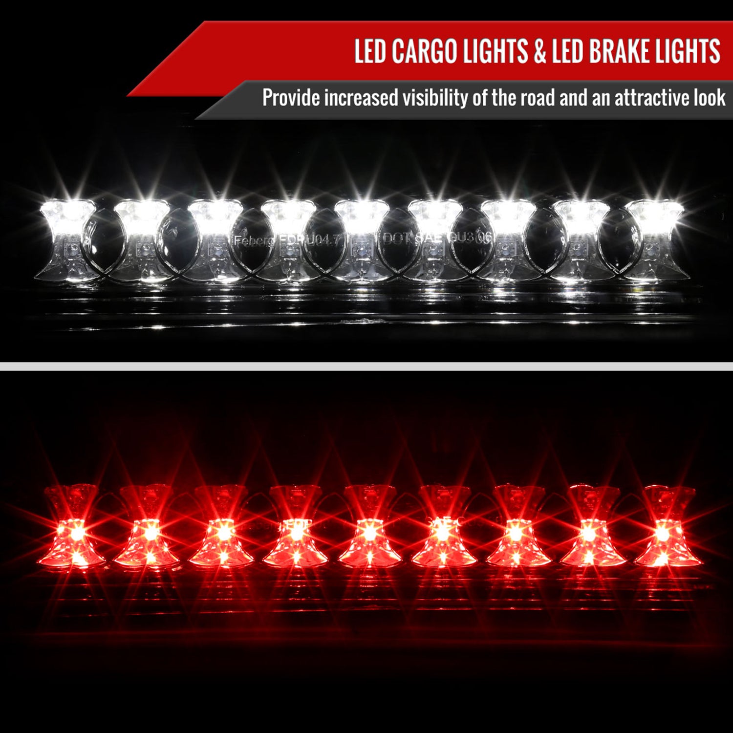 2004-2008 Ford F-150 LED 3rd Brake Light Chrome Housing/Clear Lens