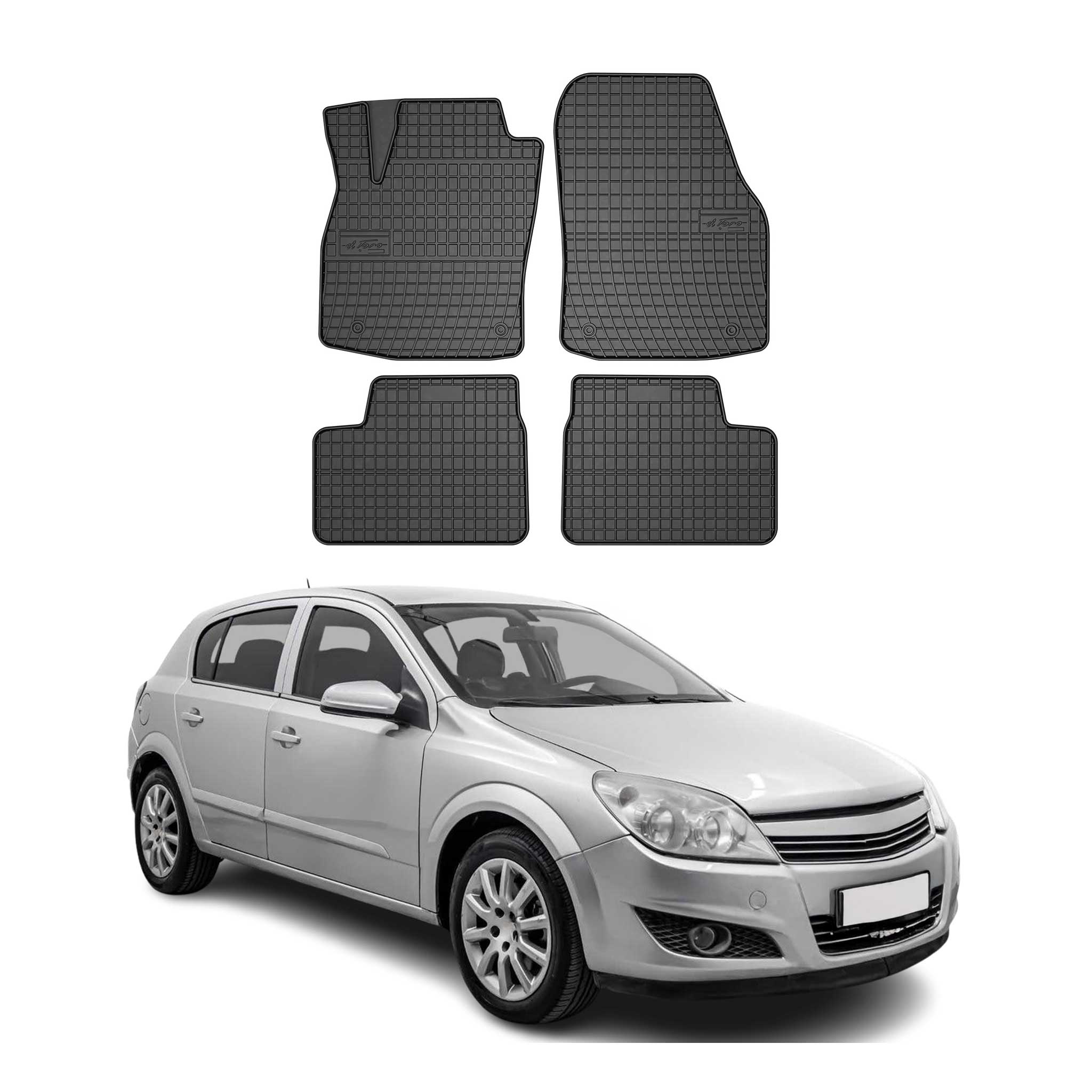 2004-2014 Opel Saturn Astra Floor Mats Liners Full Set All Weather Rubber Black