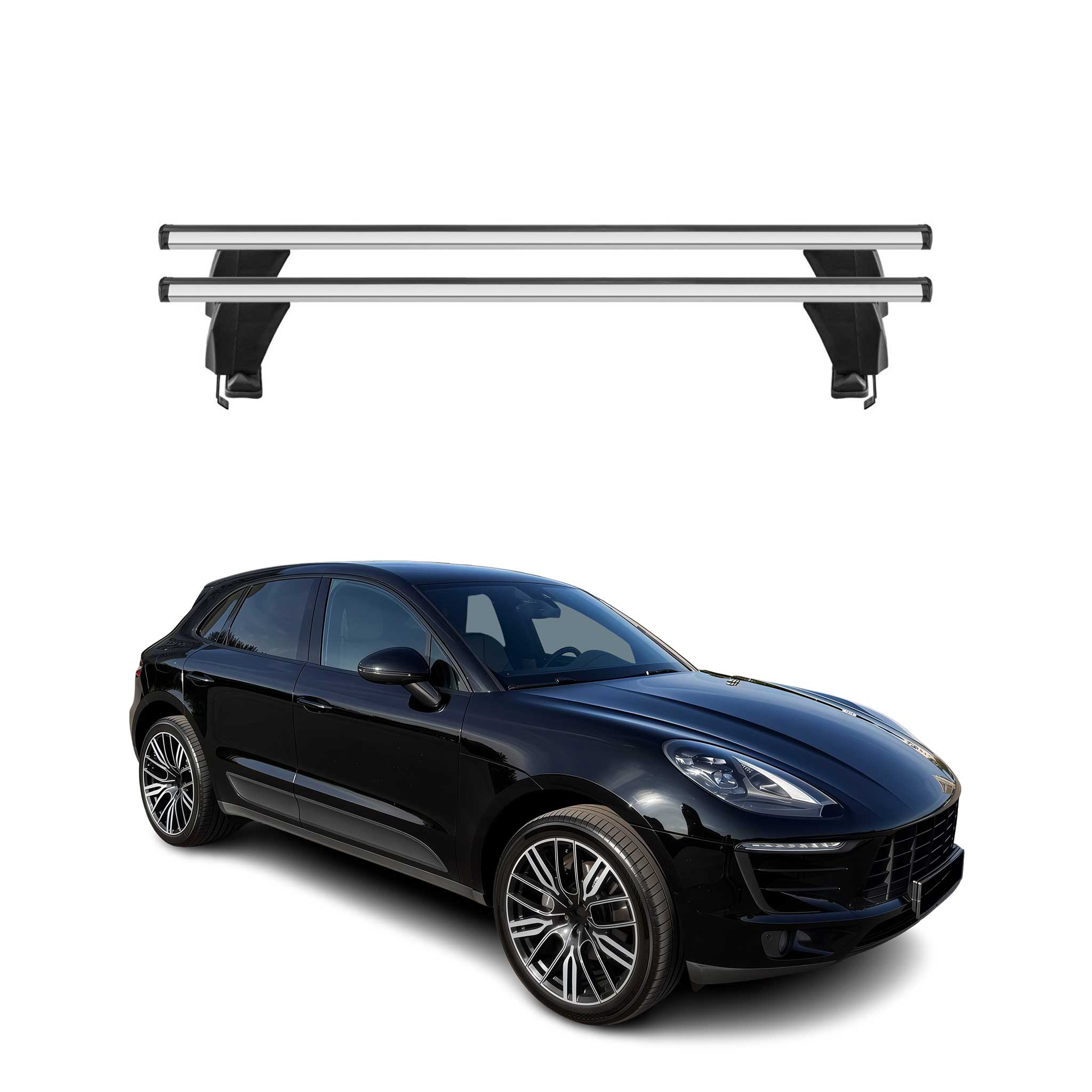 2015-2026 Porsche Macan 1.gen Roof Rack Cross Bars Silver