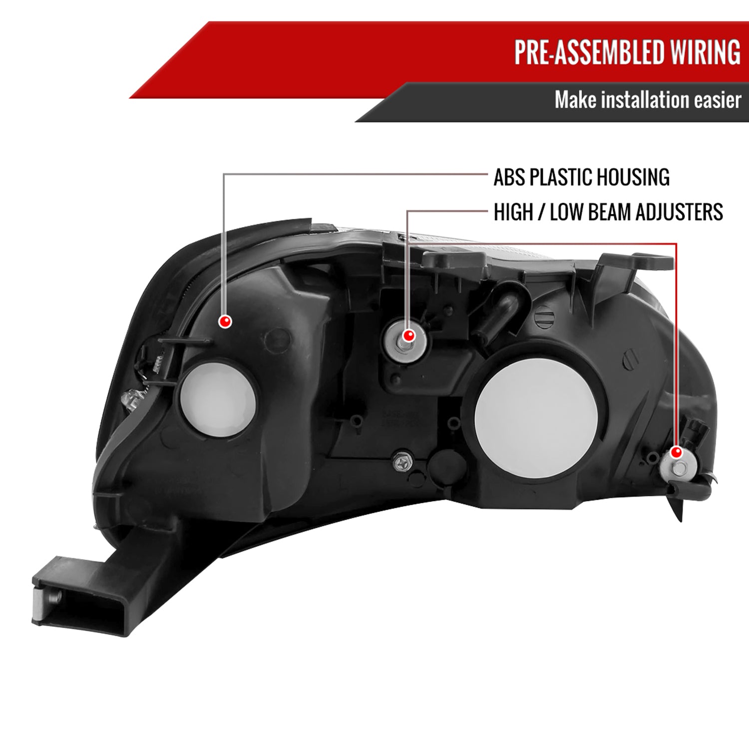 1999-2000 Honda Civic Factory Style Crystal Headlights Chrome/Smoke Lens