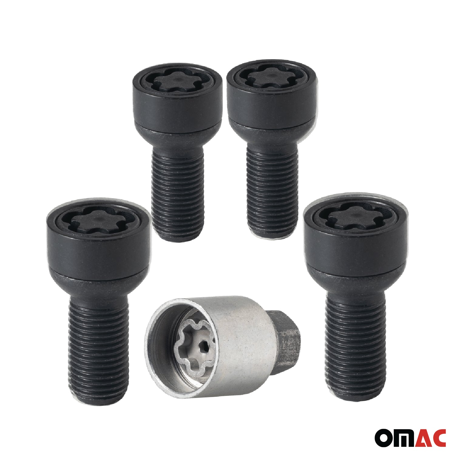 Wheel Lock Kit for Mercedes E-Class M14X1,5 Bolt Black 4Locks & 1Key