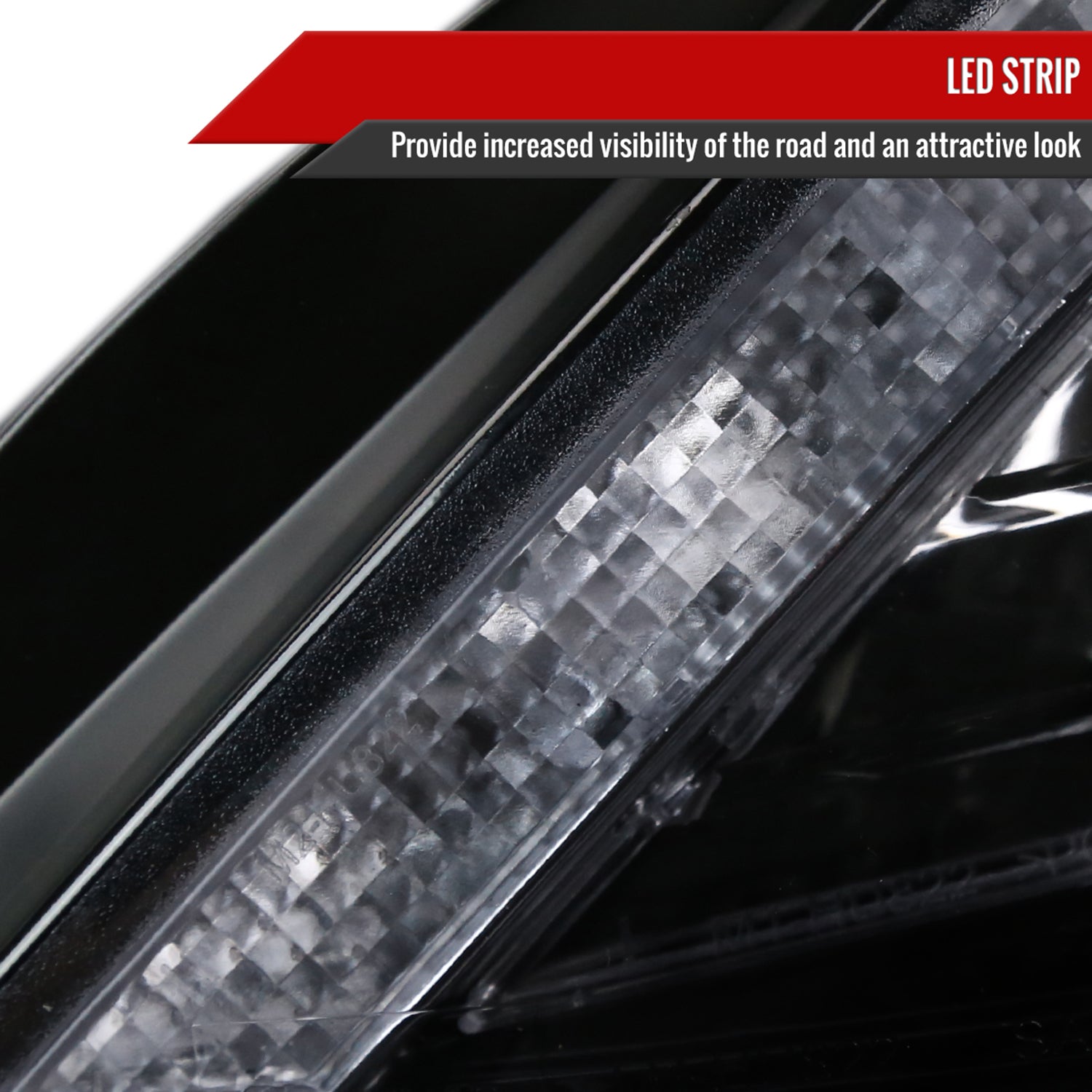 2011-2013 Toyota Corolla Projector Headlights LED Light Glossy Black/Smoke