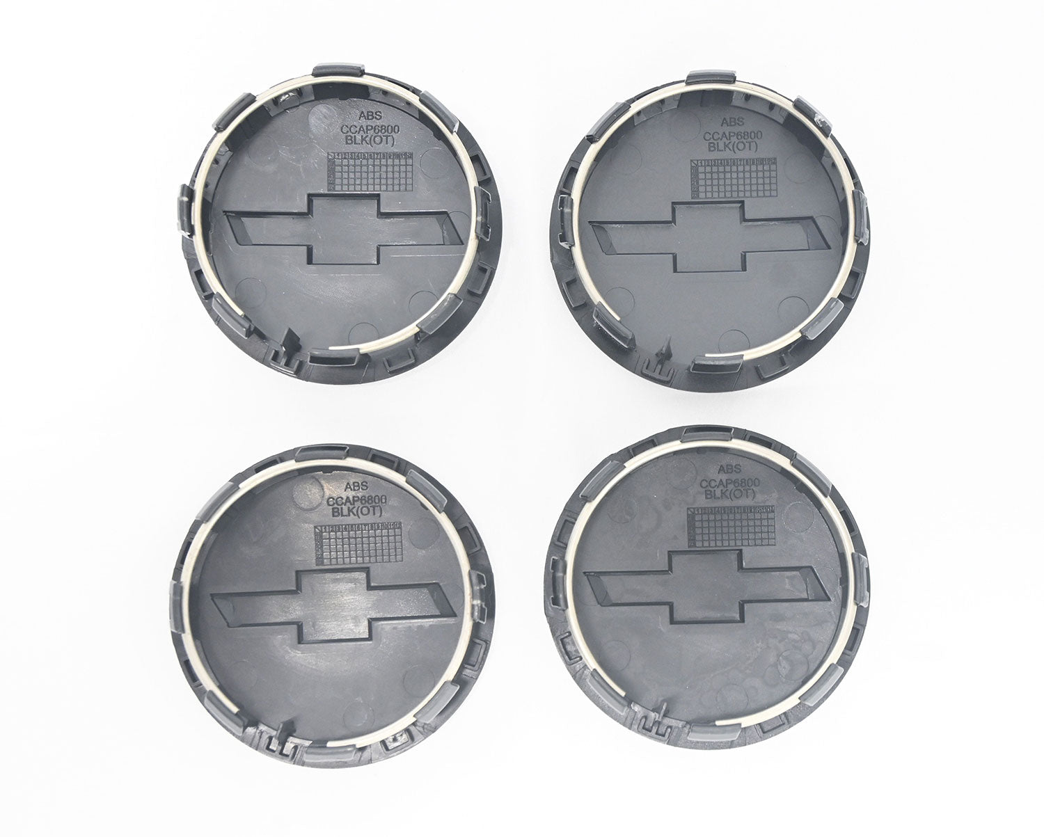 2015-2025 Chevrolet Suburban / Tahoe Licensed Wheel Cap Emblem Set Gloss Black 4Pcs ABS Plastic