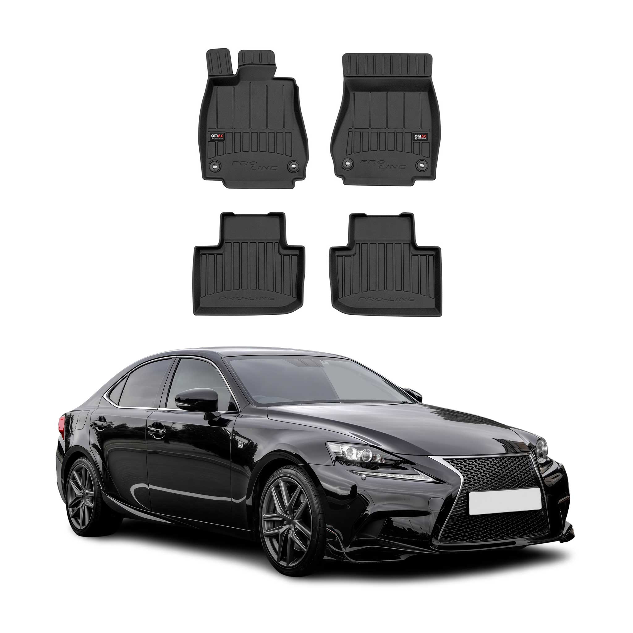 2014-2020 Lexus IS Sedan not fit AWD Premium Floor Mats Liners Full Set All Weather Heavy Duty