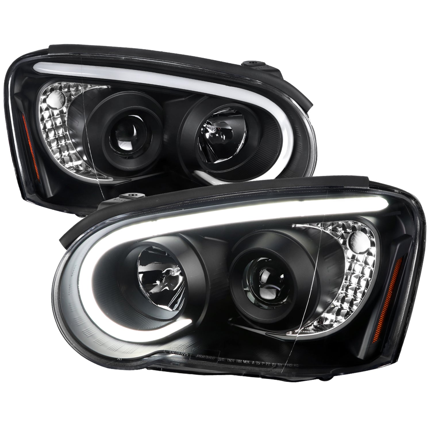 2004-2005 Subaru Impreza WRX/STI Outback Projector Headlights LED Bar Black