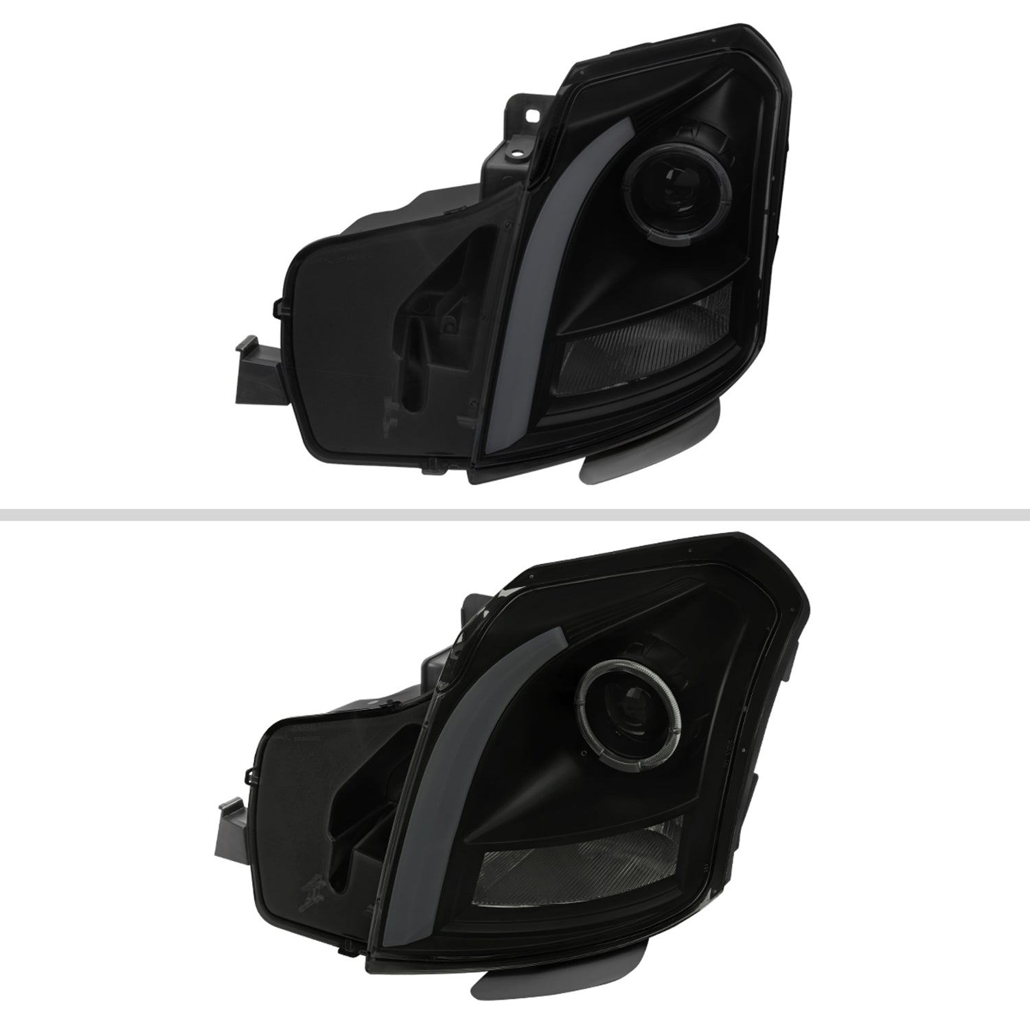 2003-2007 Cadillac CTS Halo LED Turn Signal Projector Headlights Smoke