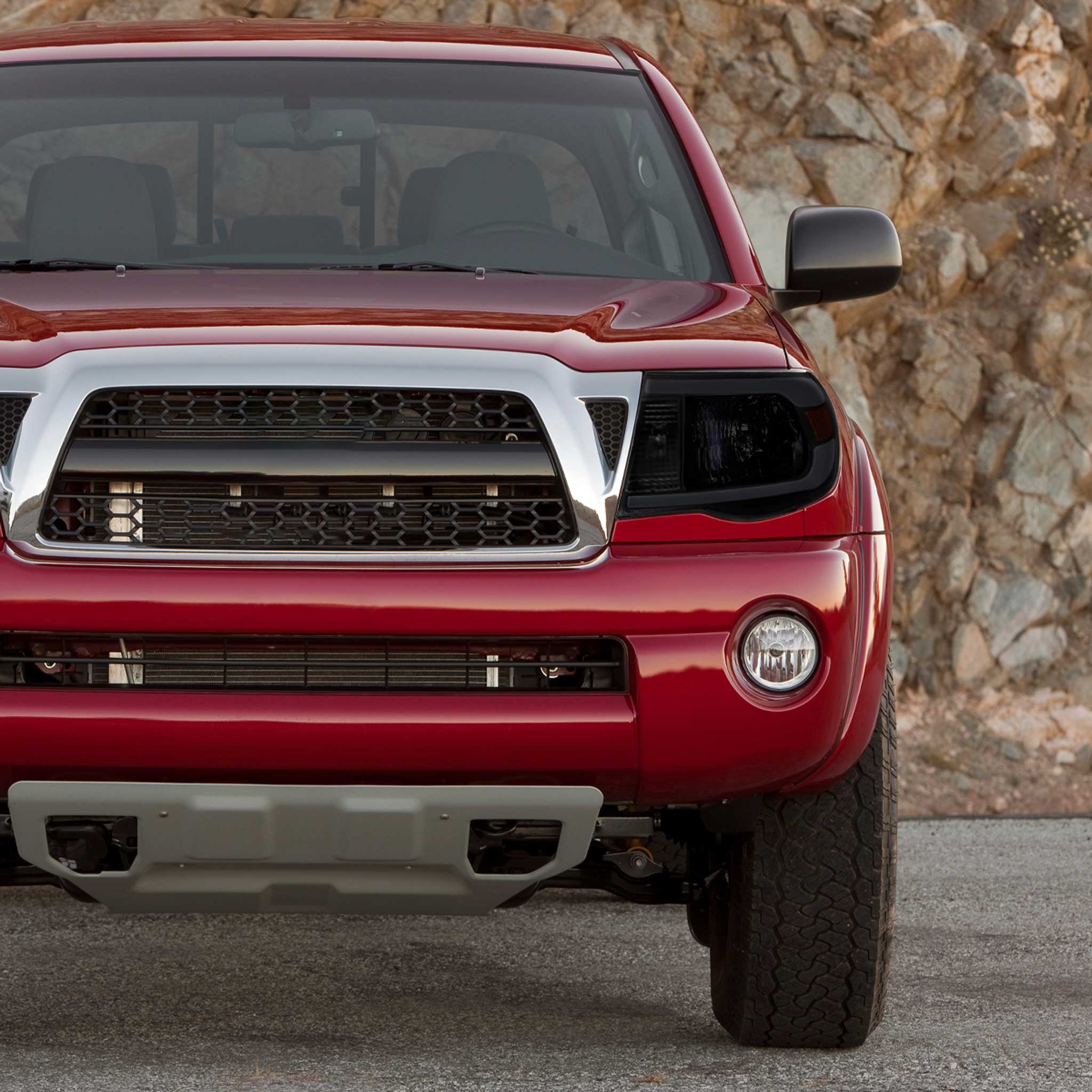 For Toyota Tacoma 2005-2011 LED Bar Factory Style Headlights Matte Black Housing Smoked Lens