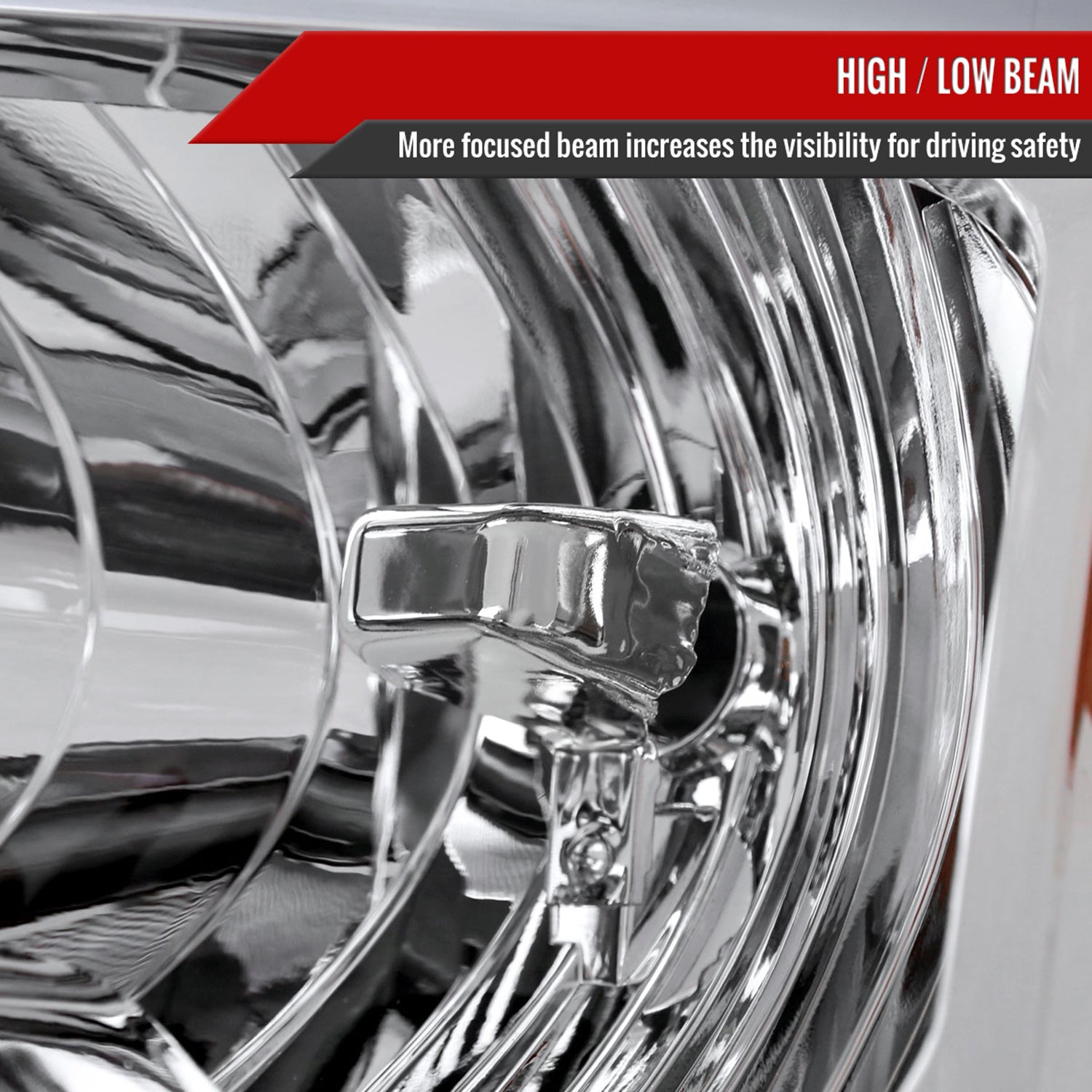 2009-2014 Ford F-150 LED Tube Factory Style Headlights Chrome/Clear Lens