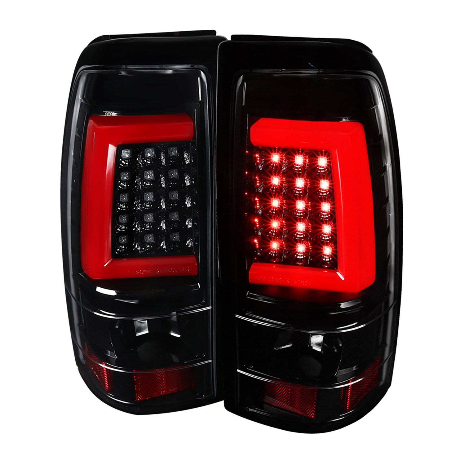 1999-2002 Chevy Silverado/ 99-2006 GMC Sierra LED Tail Lights G2 Jet Black/Clear