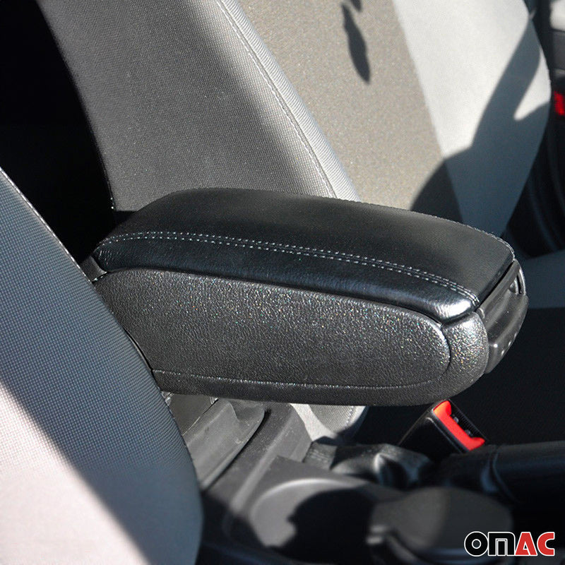 Black Center Console Armrest for VW Rabbit GTI 2006-2009 Plastic PU Leather 1Pc