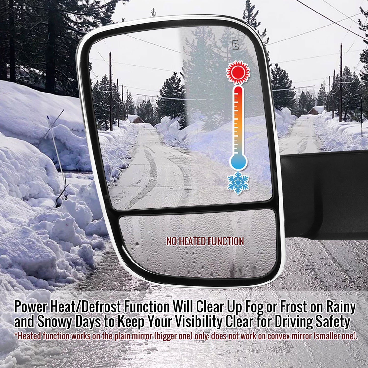 2002-2009 Dodge RAM Heated & Manual Fold Chrome Towing Mirrors Turn Signal