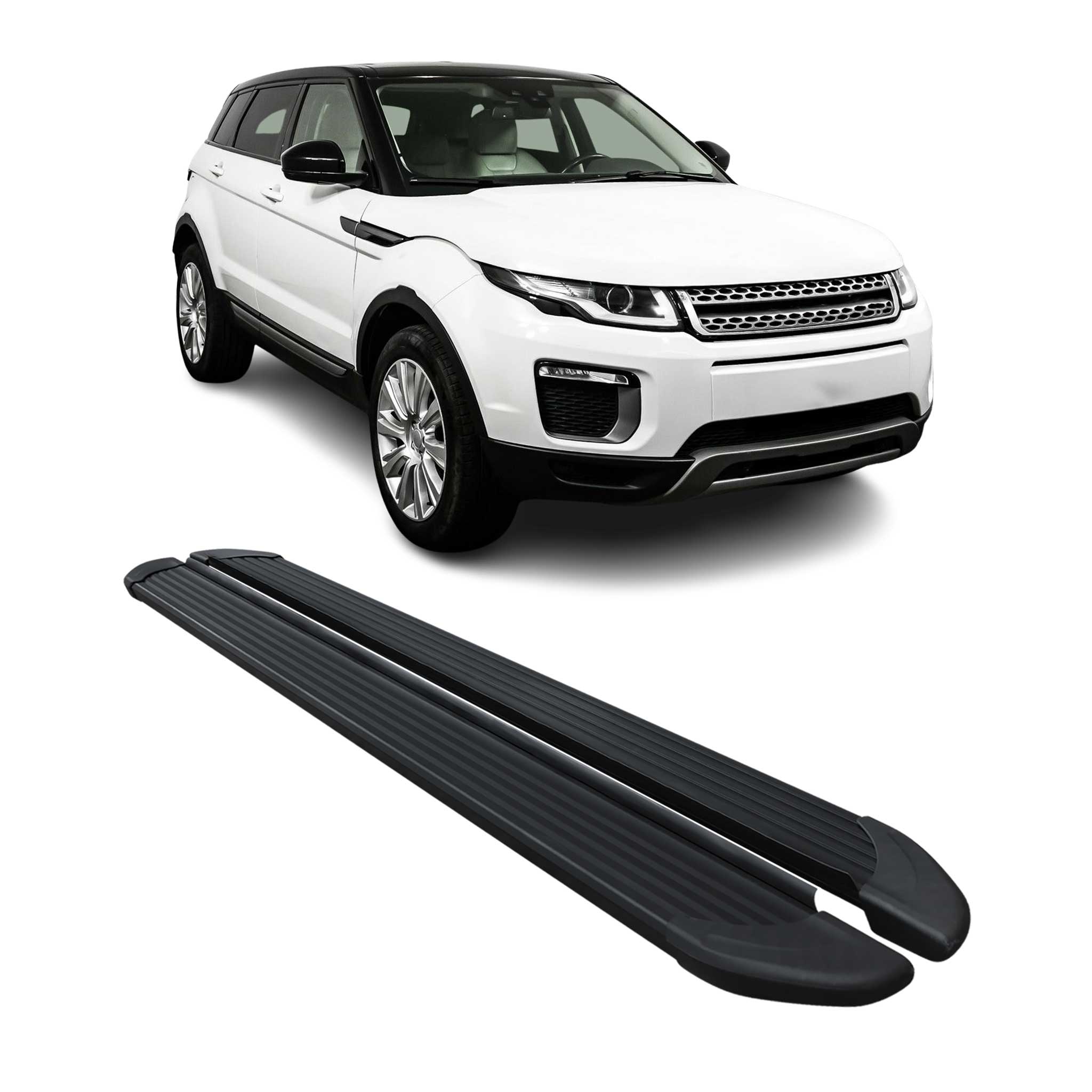 2012-2019 Land Rover Range Rover Evoque Running Boards Side Steps Black