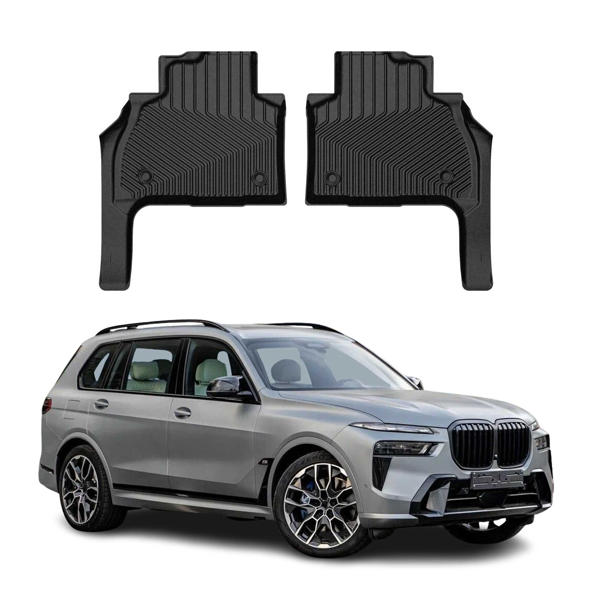 2019-2025 BMW X7 G07 Premium Floor Mats Liners 6 Seats Second Row Rear Black