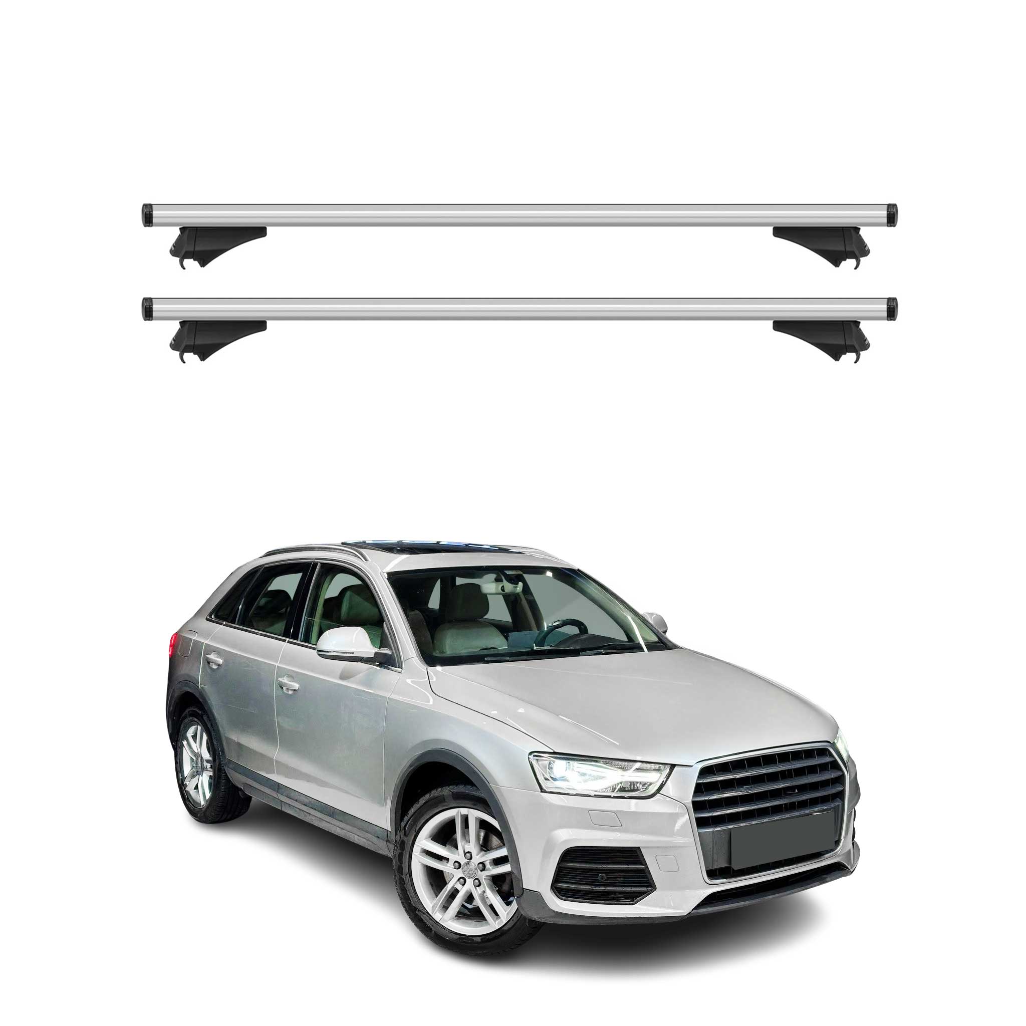2015-2018 Audi Q3 Roof Rack Cross Bars Silver