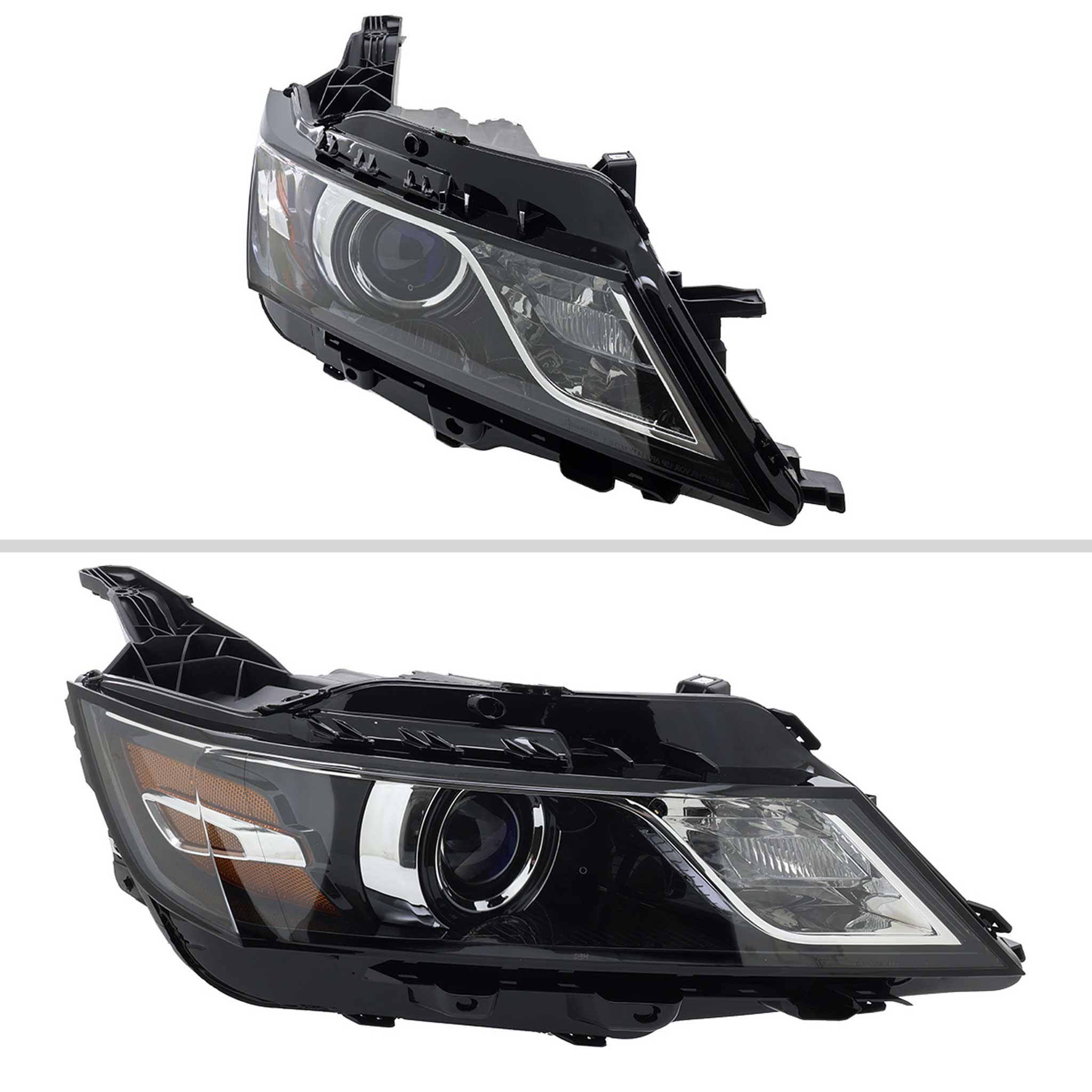 For Chevrolet Impala 2014-2020 Factory Style Projector Headlight - Passenger Side Jet Black Housing Clear Lens