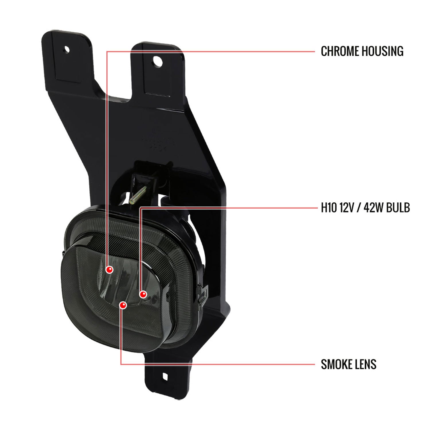 1999-2004 Ford F-250/F-350/Excursion H10 Fog Lights Chrome/Smoke Lens