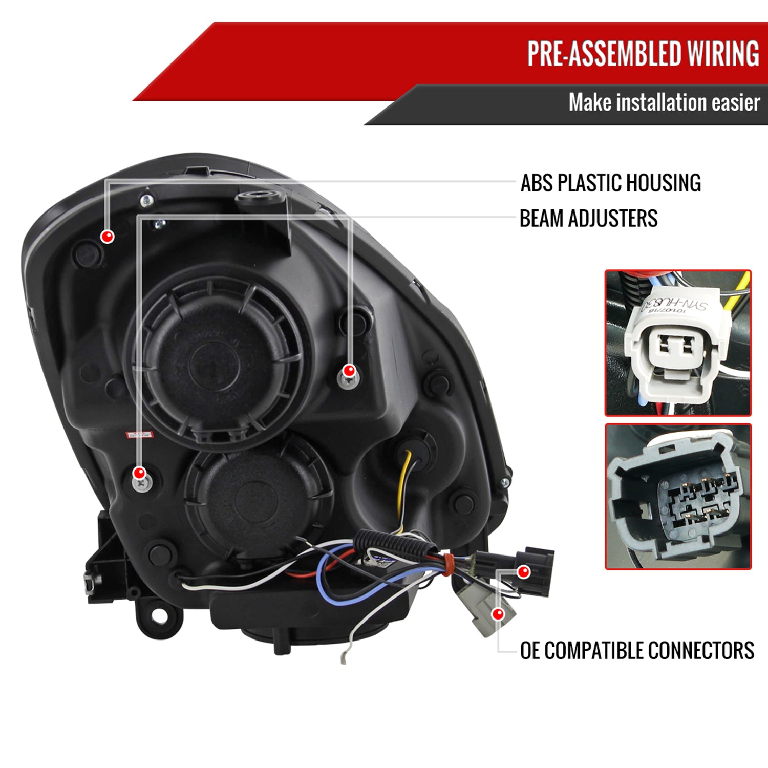 2005-2006 Infiniti G35 Sedan Halo Projector Headlights Chrome/Clear Lens