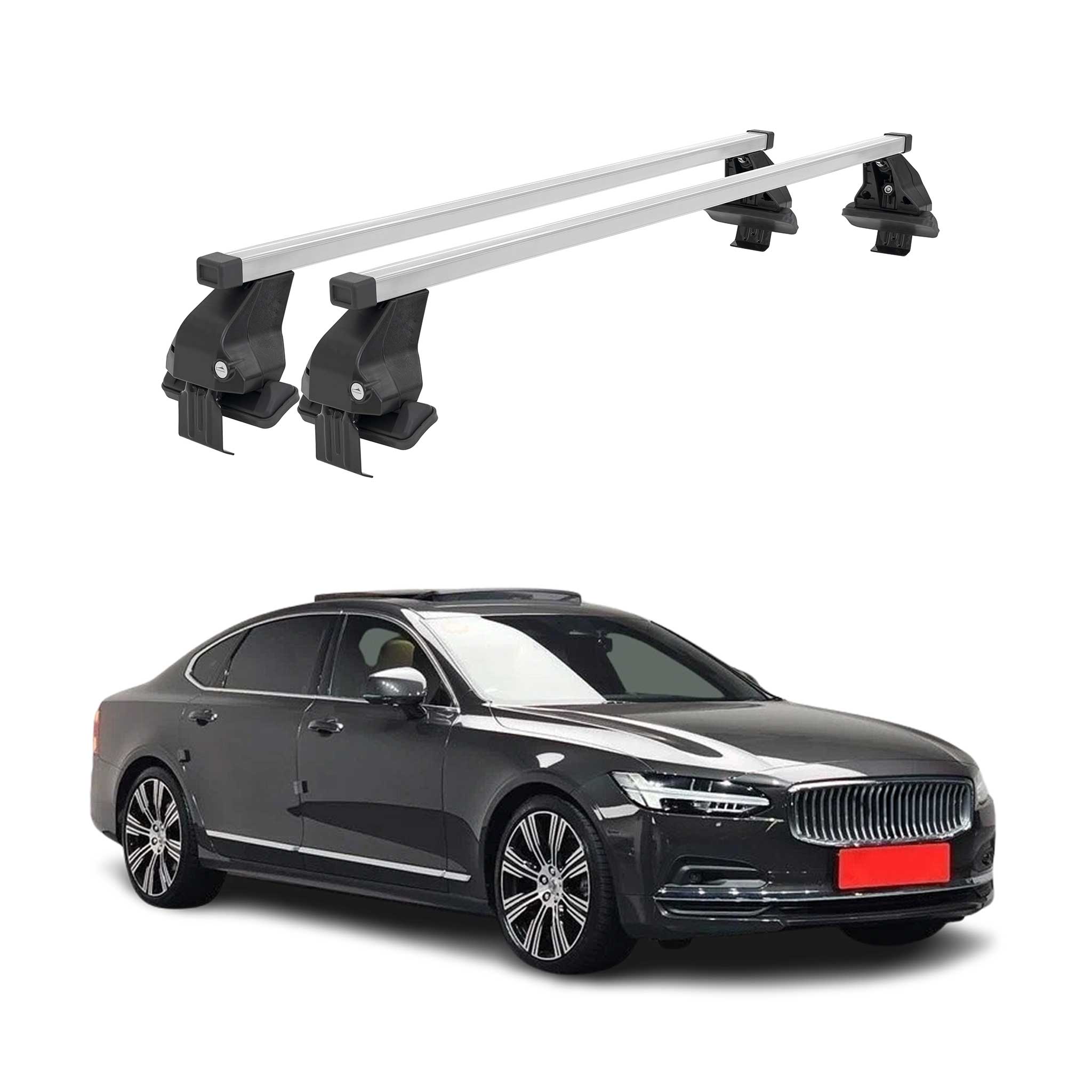 2017-2024 Volvo S90 Roof Rack Cross Bars Silver