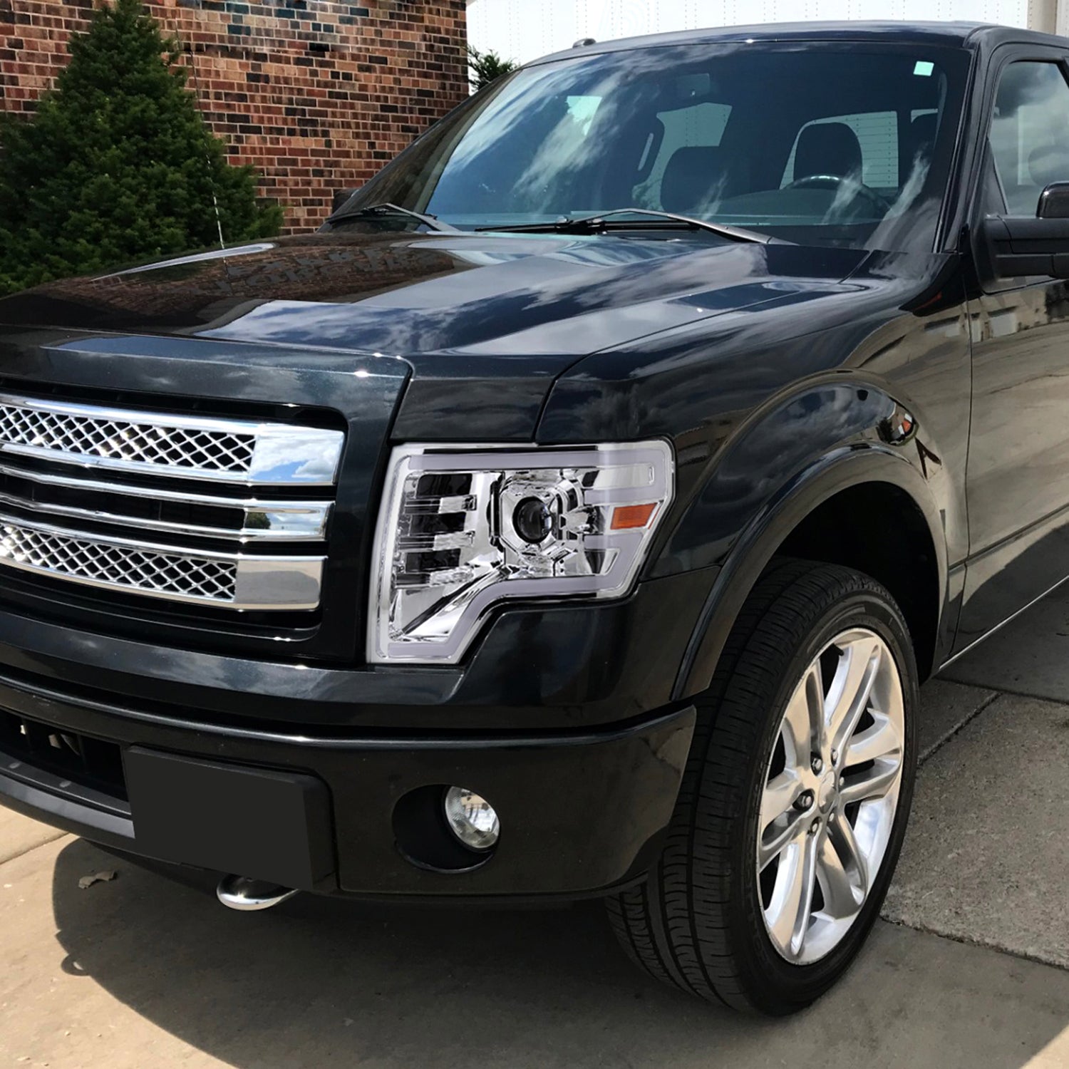 2009-2014 Ford F-150 Sequential LED Turn Signal Projector Headlights Chrome