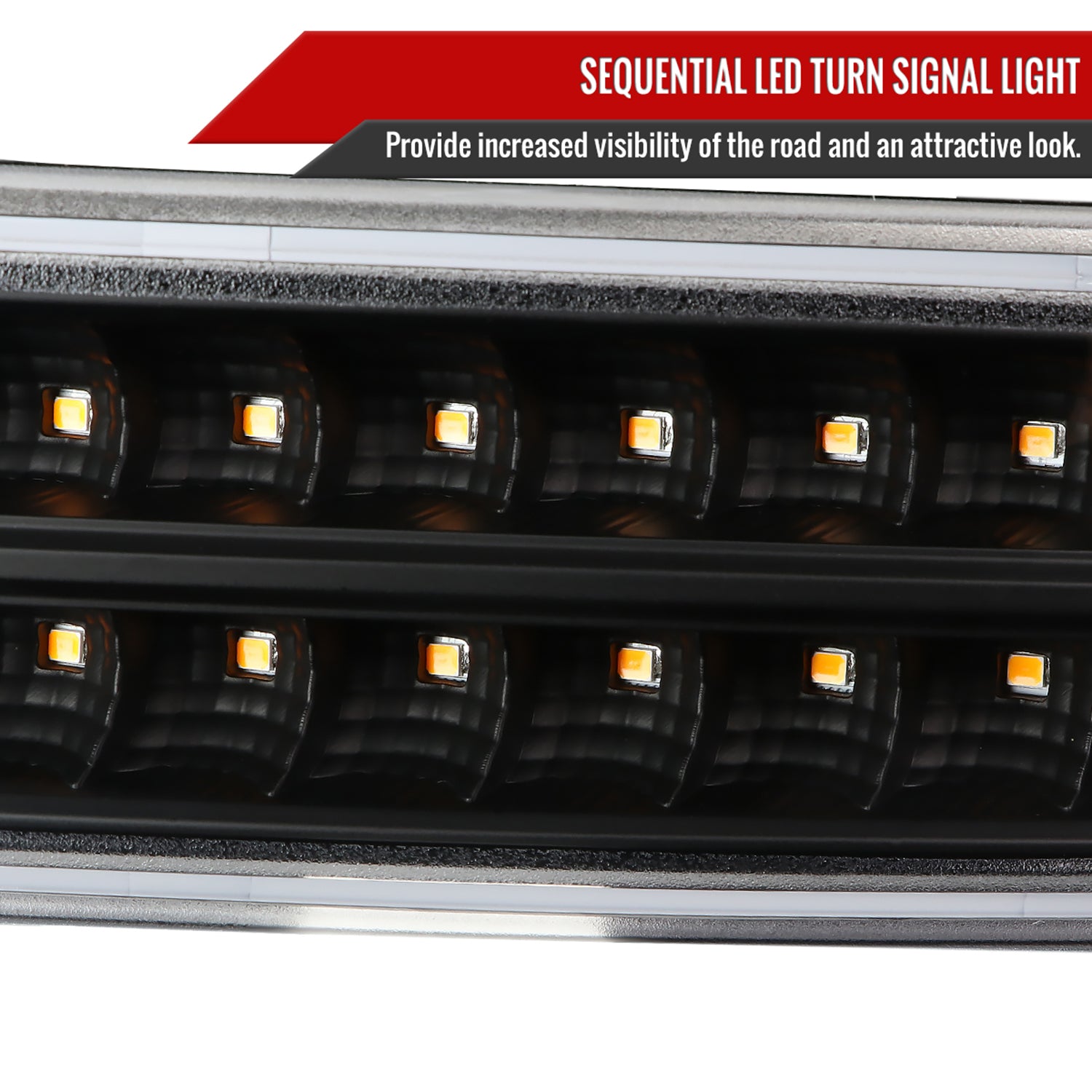 1999-2007 GMC Sierra/Yukon/ XL Bumper Lights Turn Signal Lights Matt Black