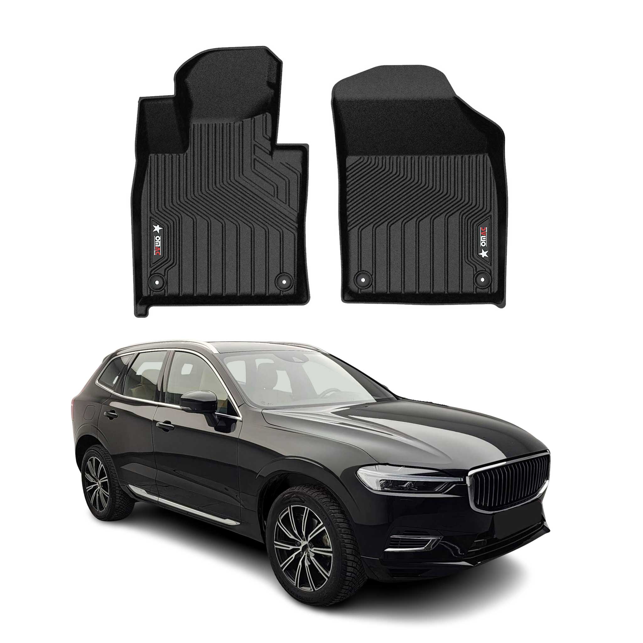 2018-2026 Volvo XC60 Premium Floor Mats Liners First Row Front Black