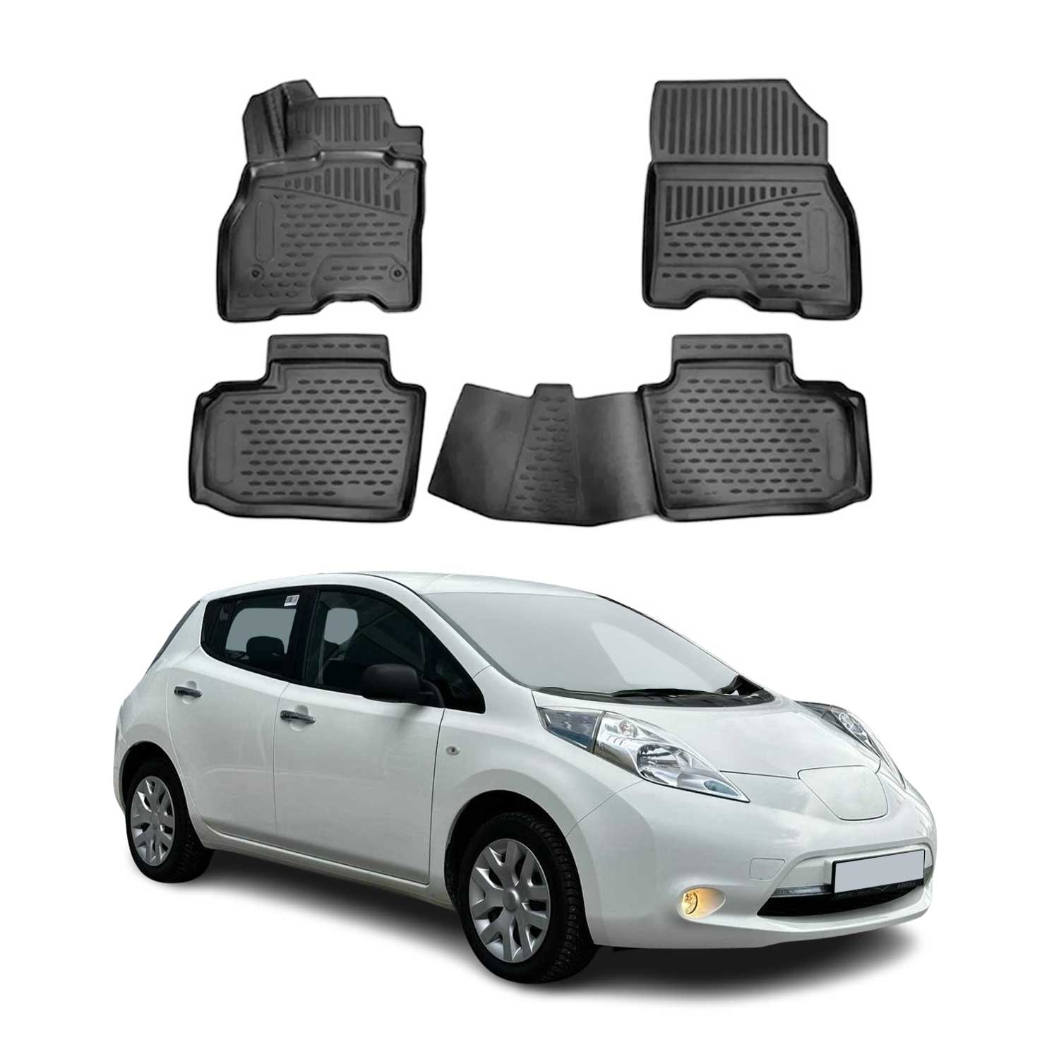 2011-2017 Nissan Leaf Floor Mats Liners Full Set All Weather Black