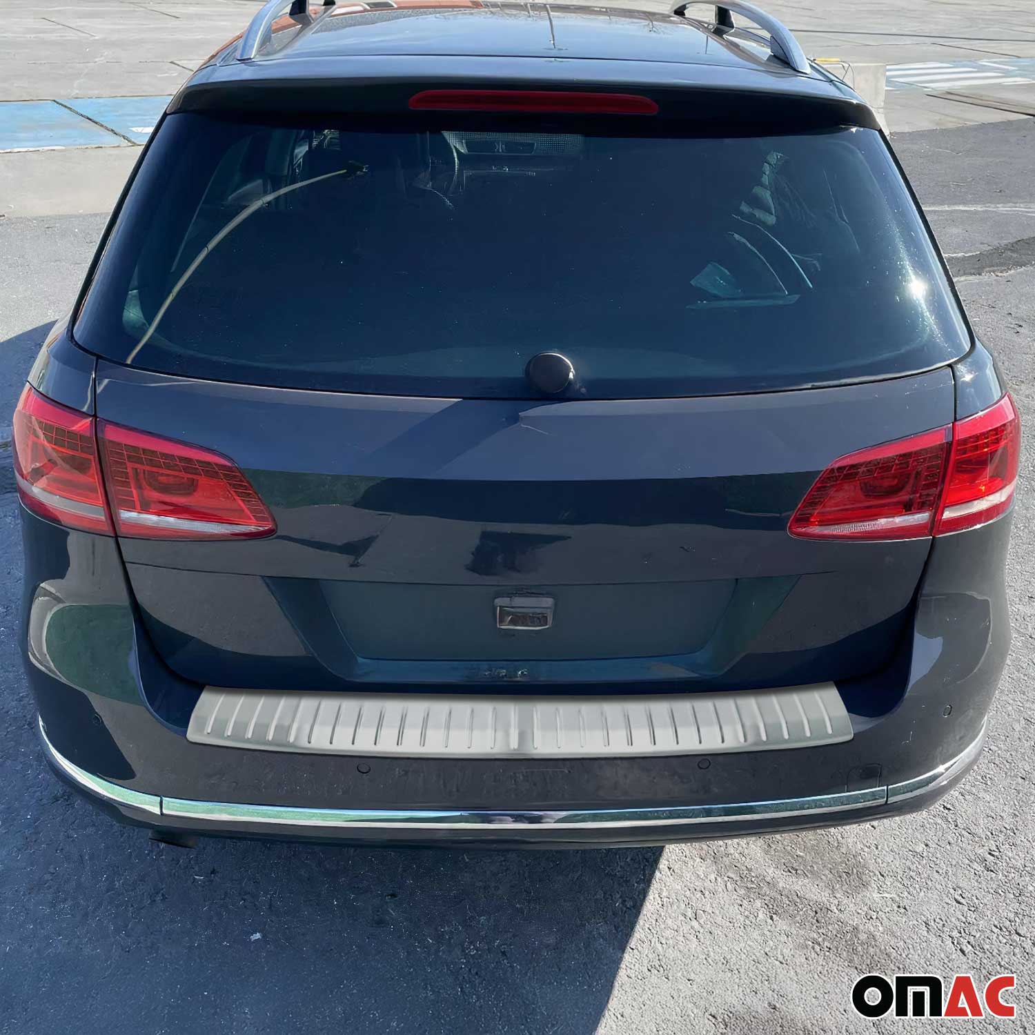 2012-2014 VW Passat B7 Wagon Rear Bumper Guard Stainless Steel Brushed