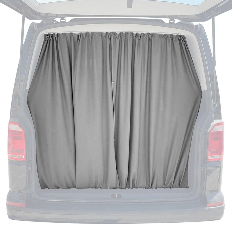 Ford E-Series Trunk Tailgate Curtains Gray 2 Privacy Curtains