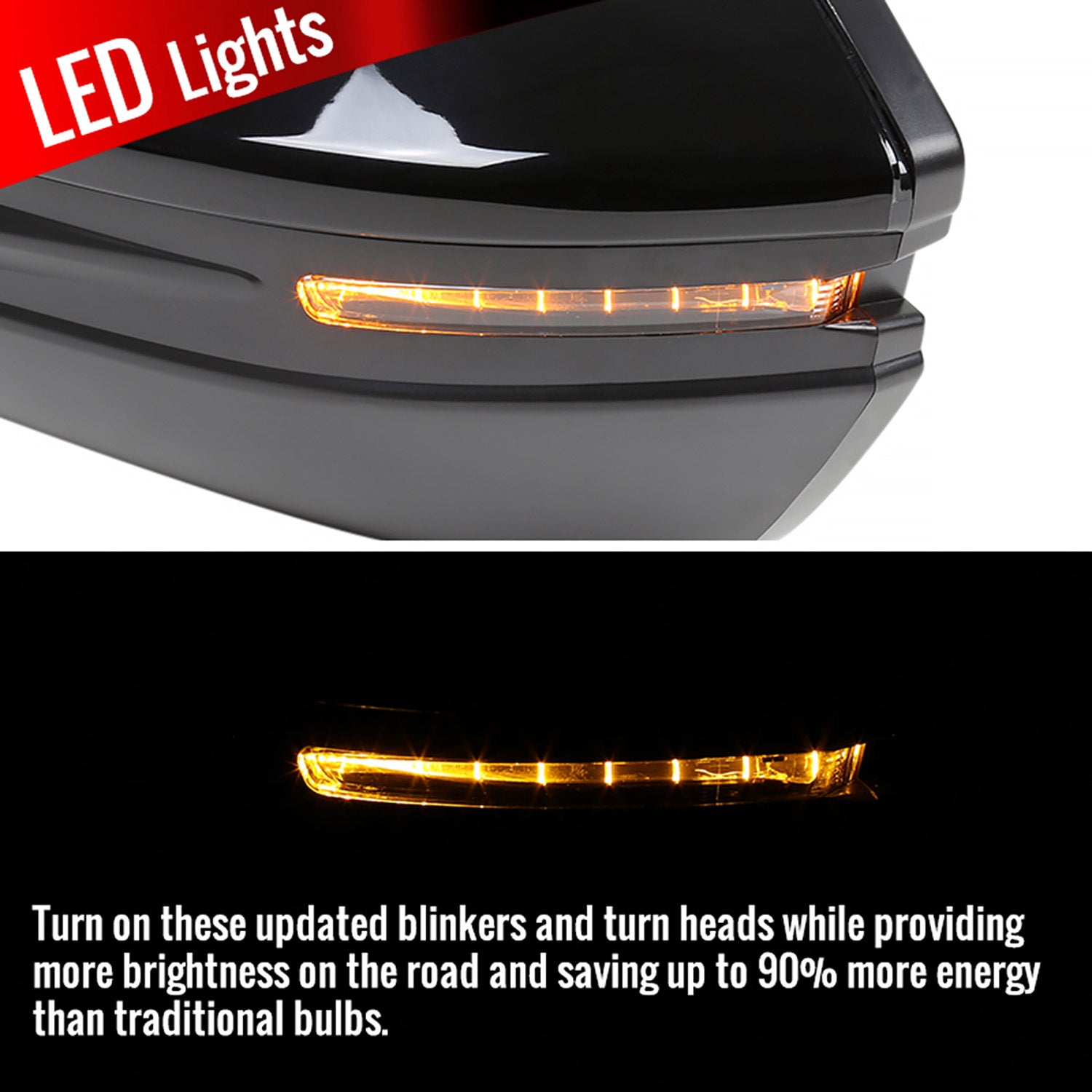 2016-2018 Honda Civic Black 7Pin Heated Side Mirror LED Turn Signal Driver