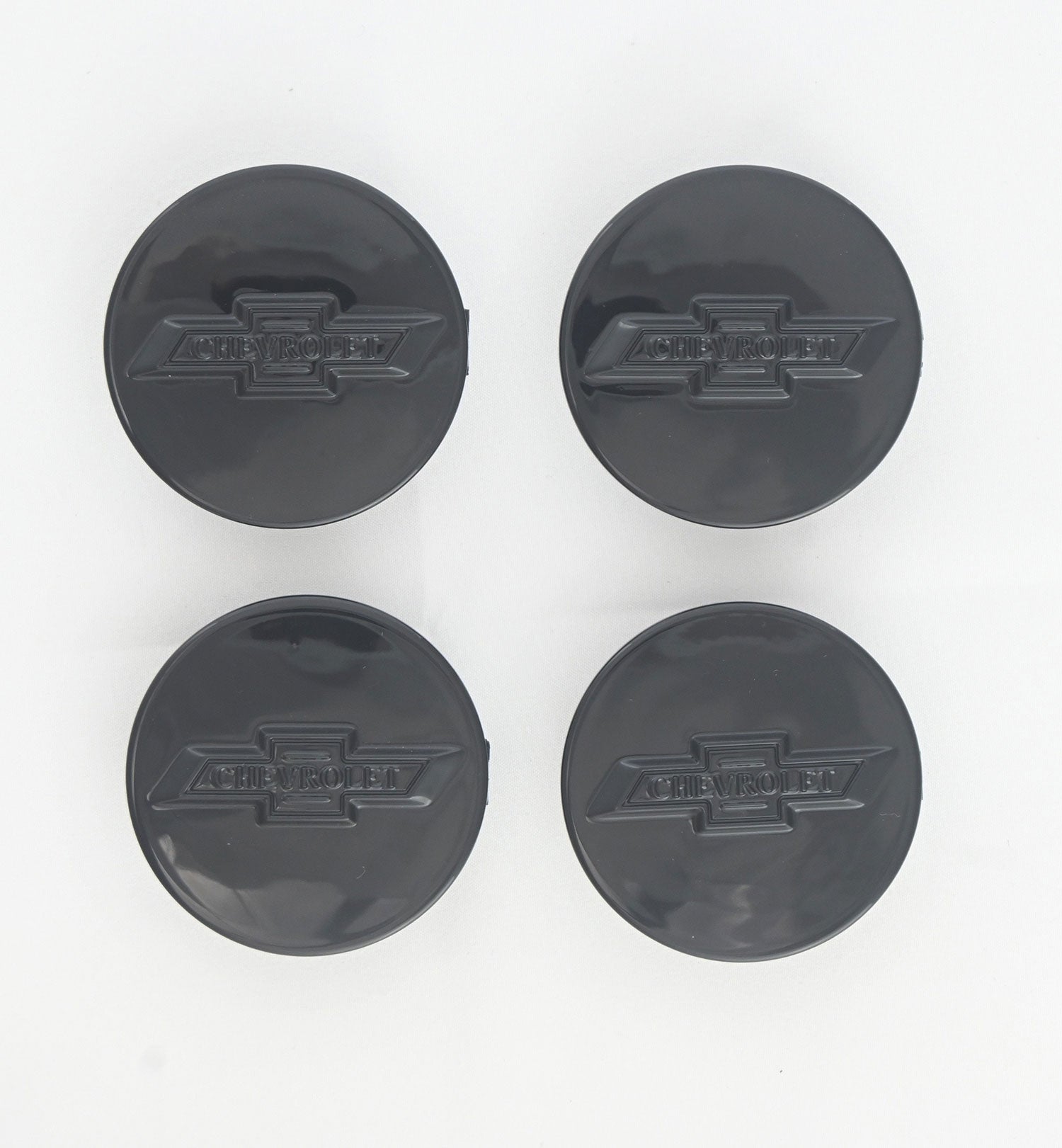 2013-2023 Chevrolet Traverse Licensed Wheel Cap Emblem Set Gloss Black 4Pcs ABS Plastic