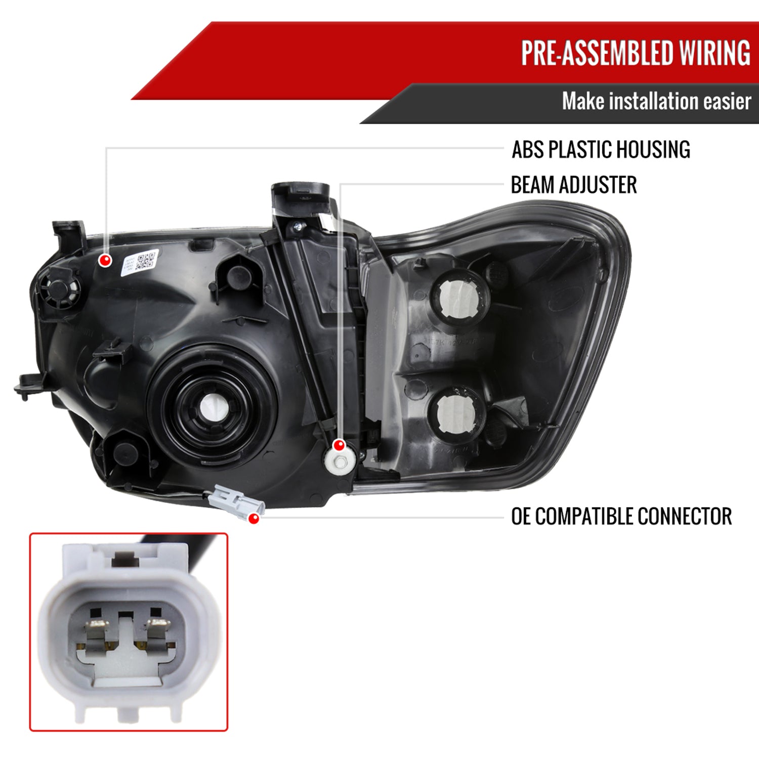 2005-2006 Toyota Tundra/05-2007 Sequoia LED Headlights Corner Lamps Amber &Black