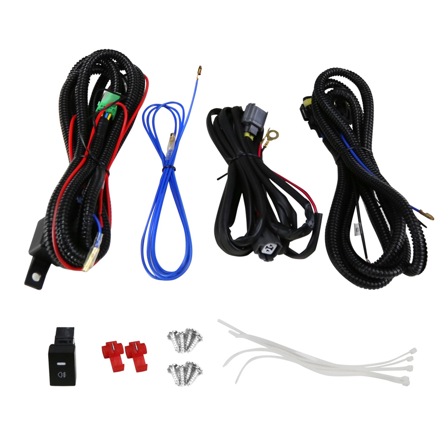 2015-2017 Honda Fit 12V/55W H11 Fog Lights w/ LED Light Strip Chrome/Clear