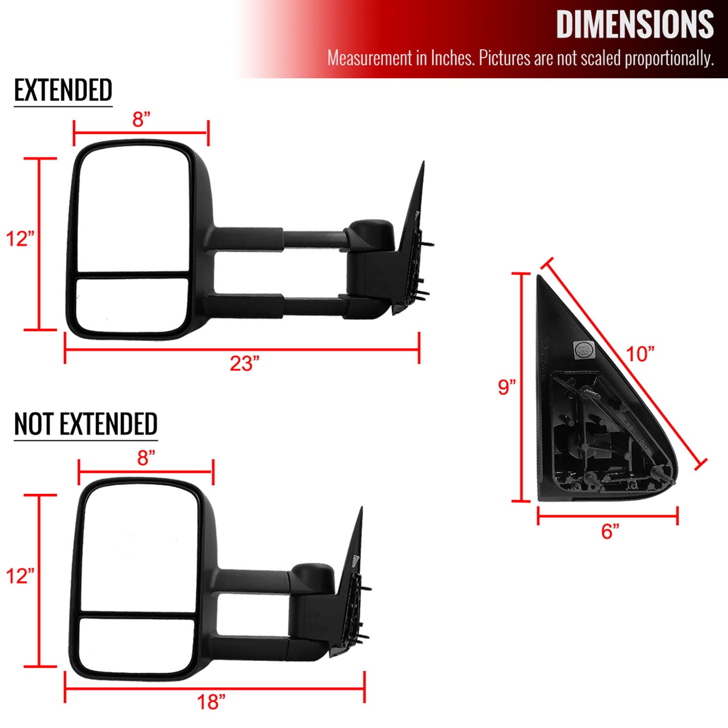 1999-2007 Chevy Silverado/Suburban/Sierra/Yukon XL Extendable Towing Mirrors