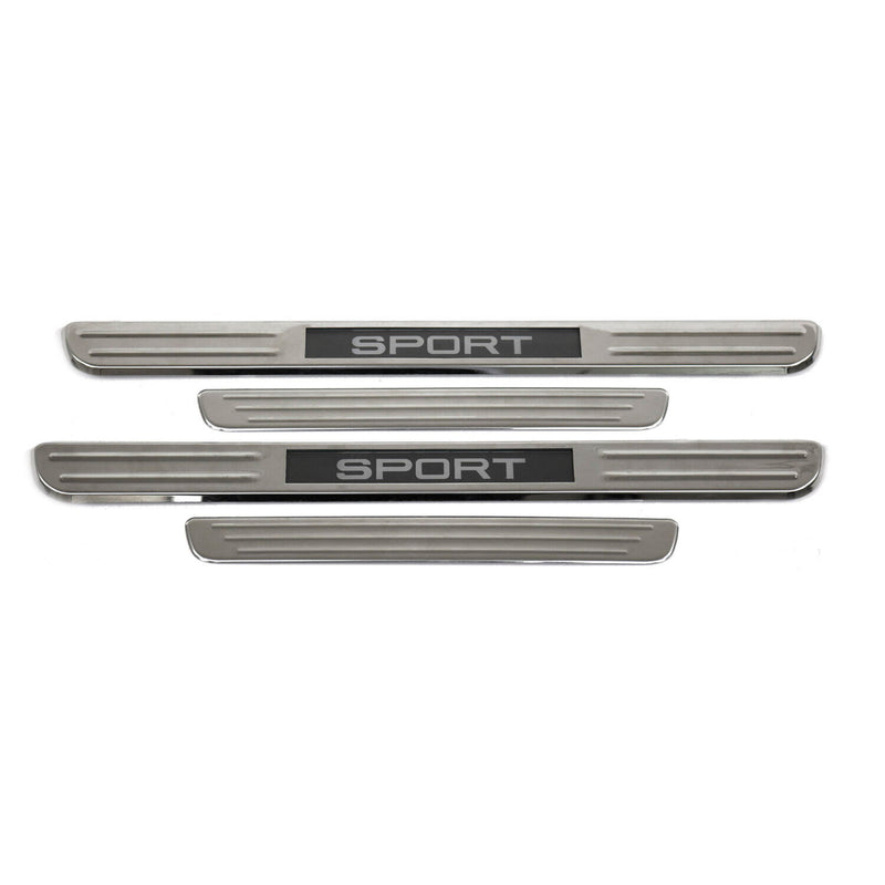 Mercedes CLA Class Door Sill Scuff Plate Illuminated Sport Steel Silver 4 Pcs