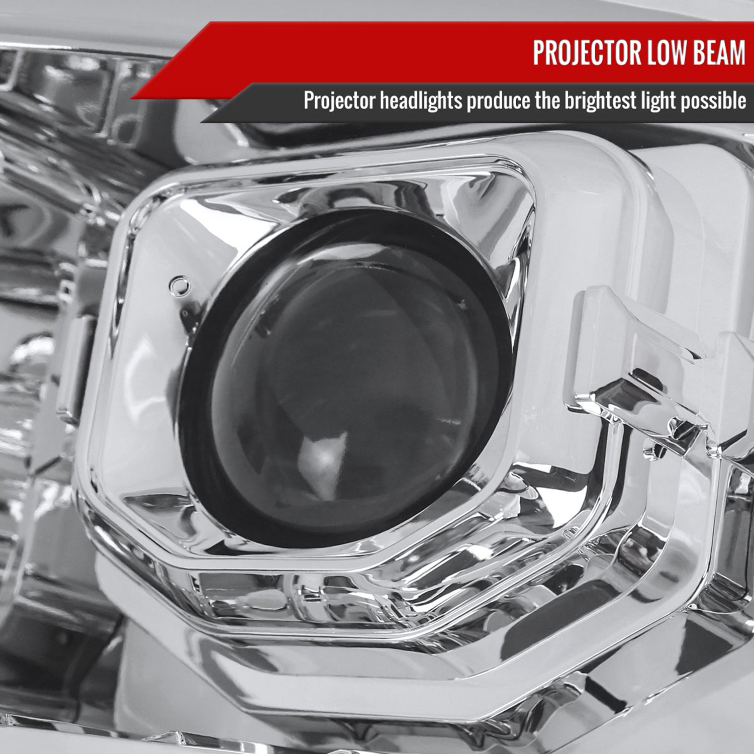 2011-2016 Ford F-250 F-350 F-450 F-550 LED CBar Projector Headlights Chrome