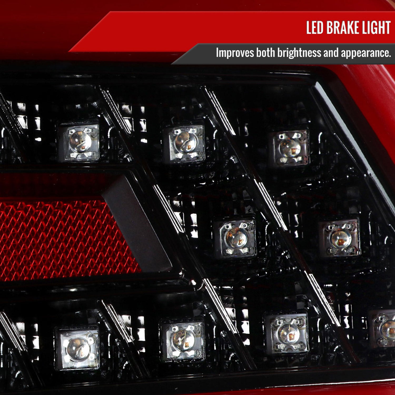 2015-2021 Subaru WRX Sequential Red Bar LED Tail Lights Jet Black/Clear Lens