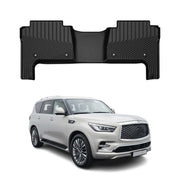 2015-2024 Infiniti QX80 Premium Floor Mats Liners Second Row Rear Black