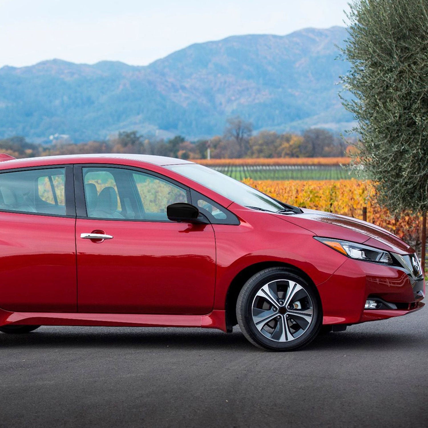 2017-2024 Nissan Kicks / Leaf / Versa Mirror Cover Caps Gloss Black 2Pcs ABS Plastic